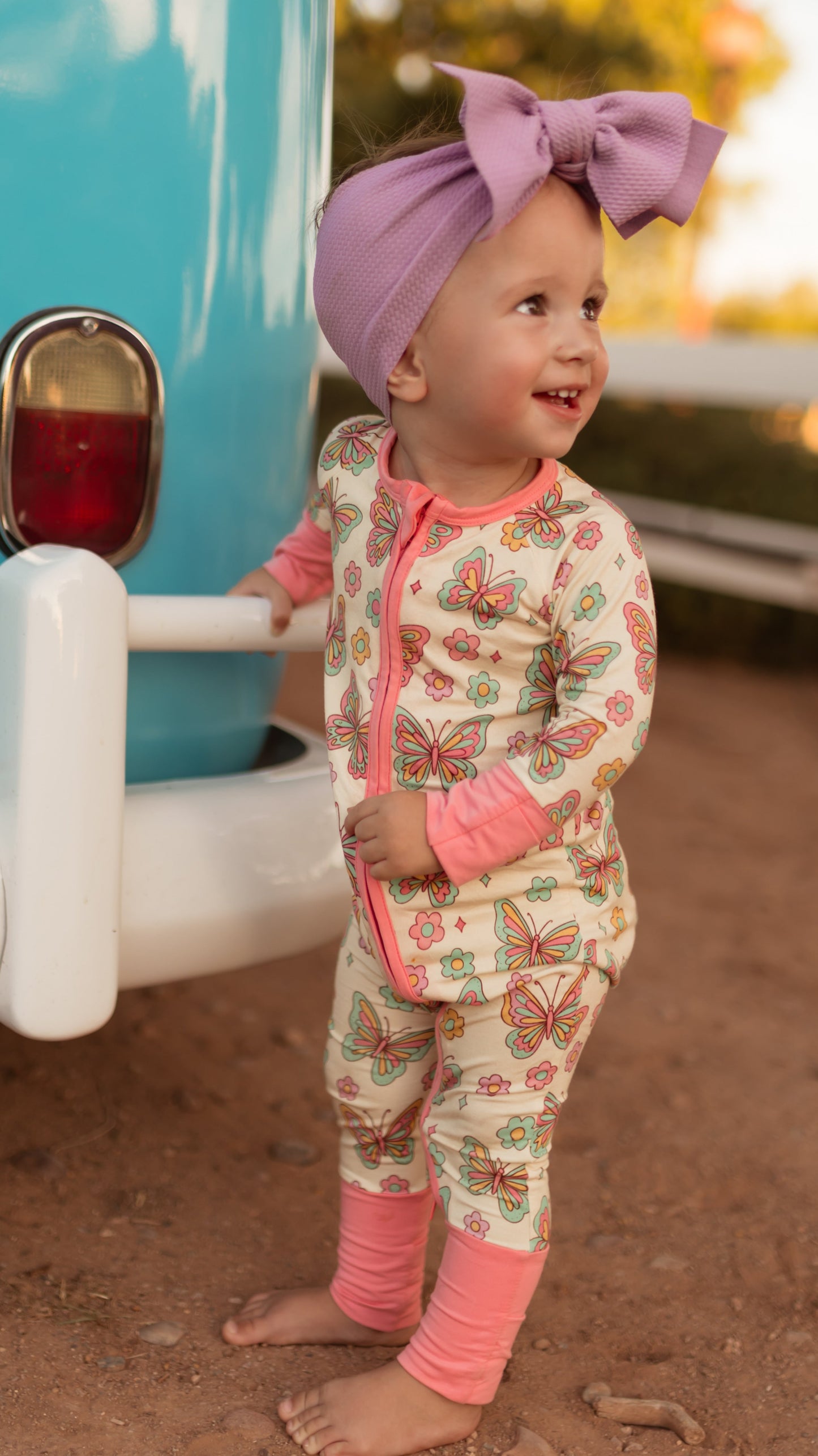 Infant Romper in Groovy Butterfly