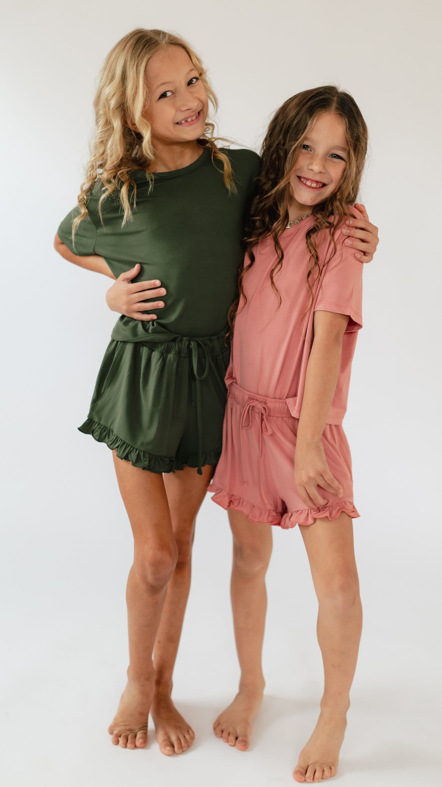 Girl's Ruffle Set in Emerald Green