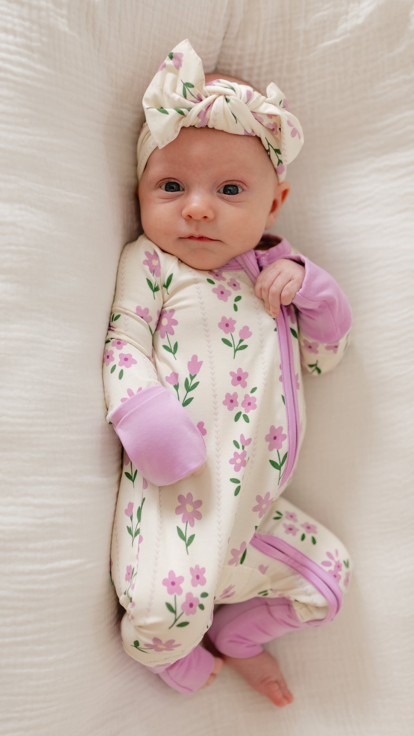 Infant Romper in Purple Floral