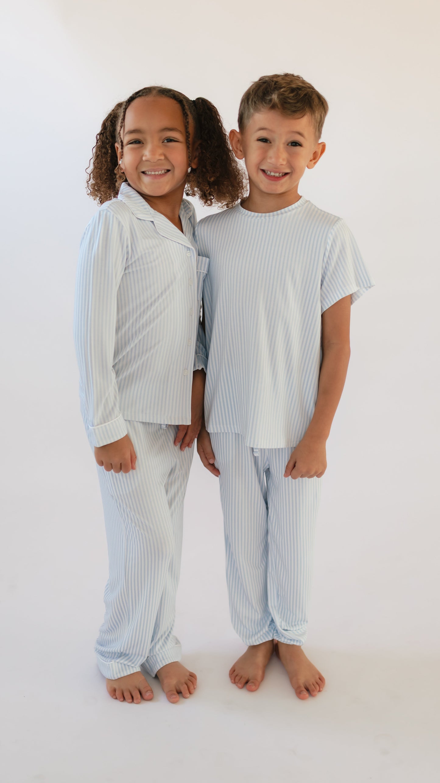 Youth Jogger Set In Blue Pin Stripes