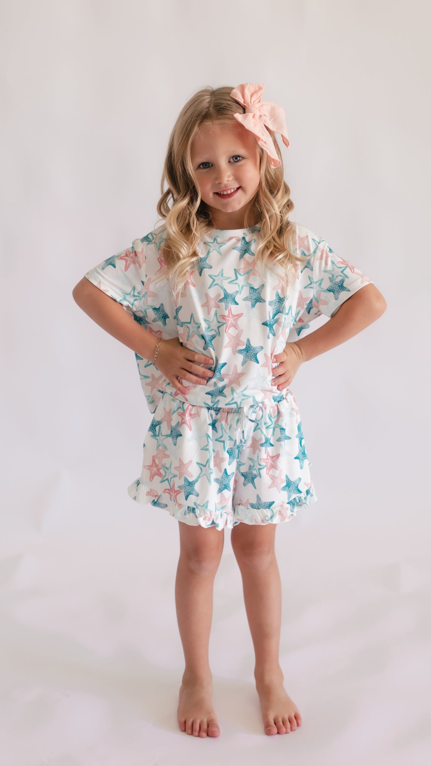 Girl's Ruffle Set in Starfish