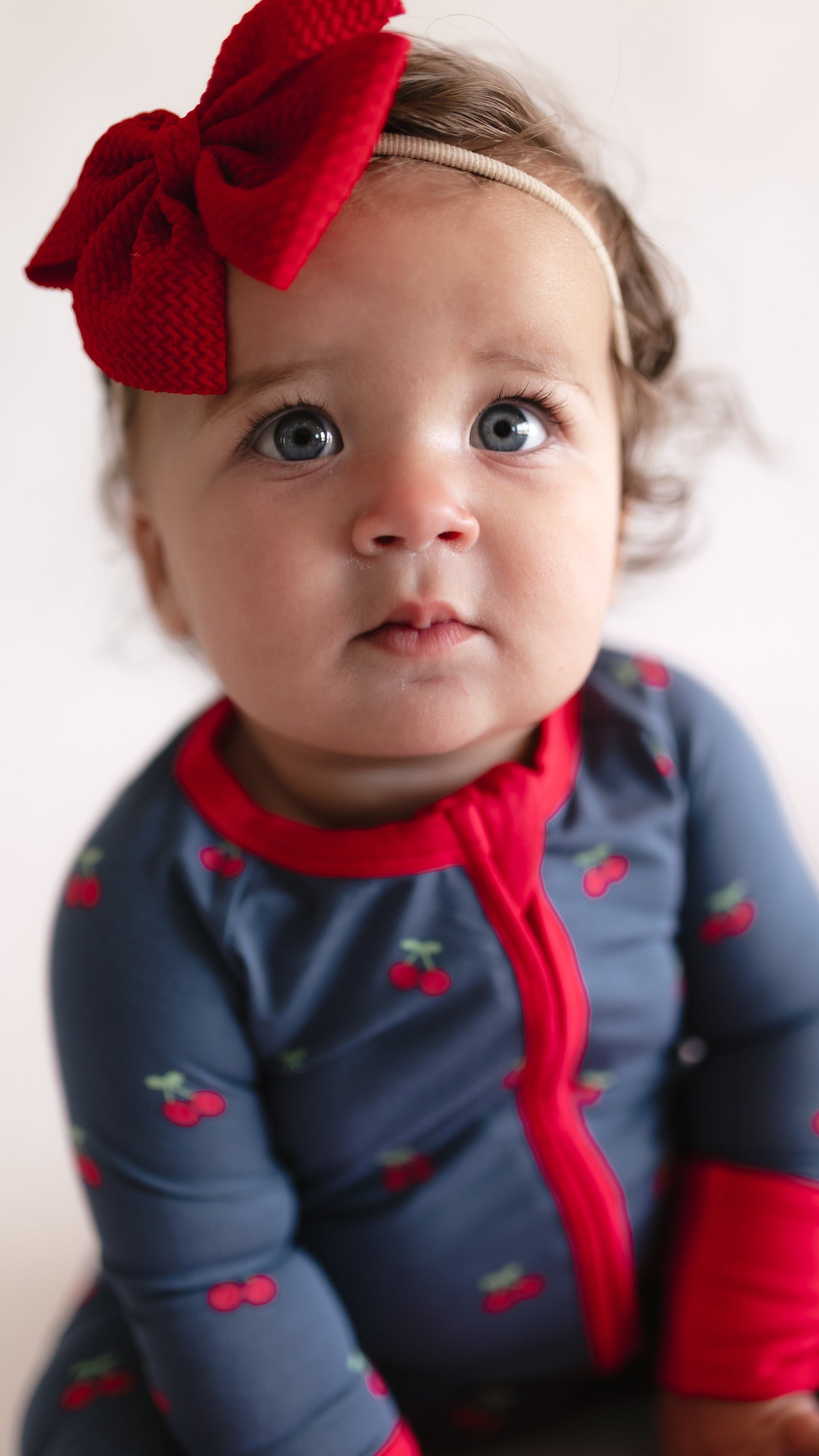 Infant Romper in Cherries