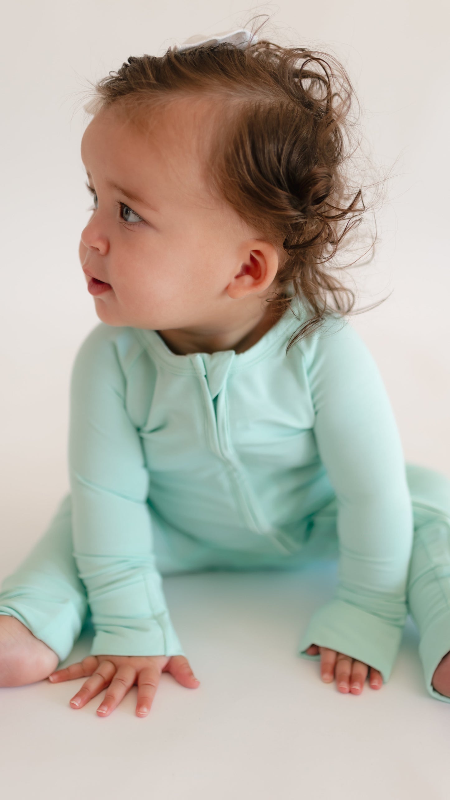 Infant Romper in Seafoam