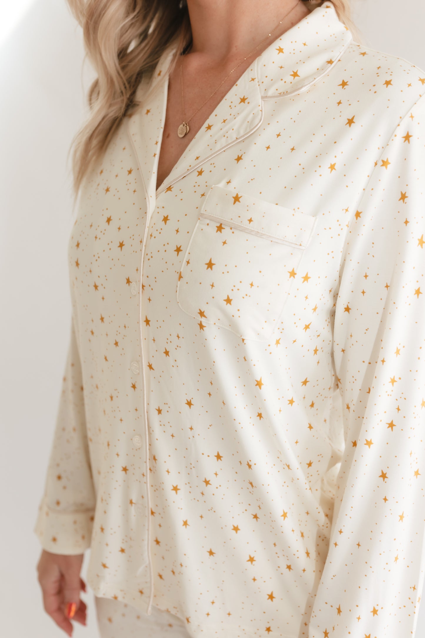 Women's Button Up Set In Stars