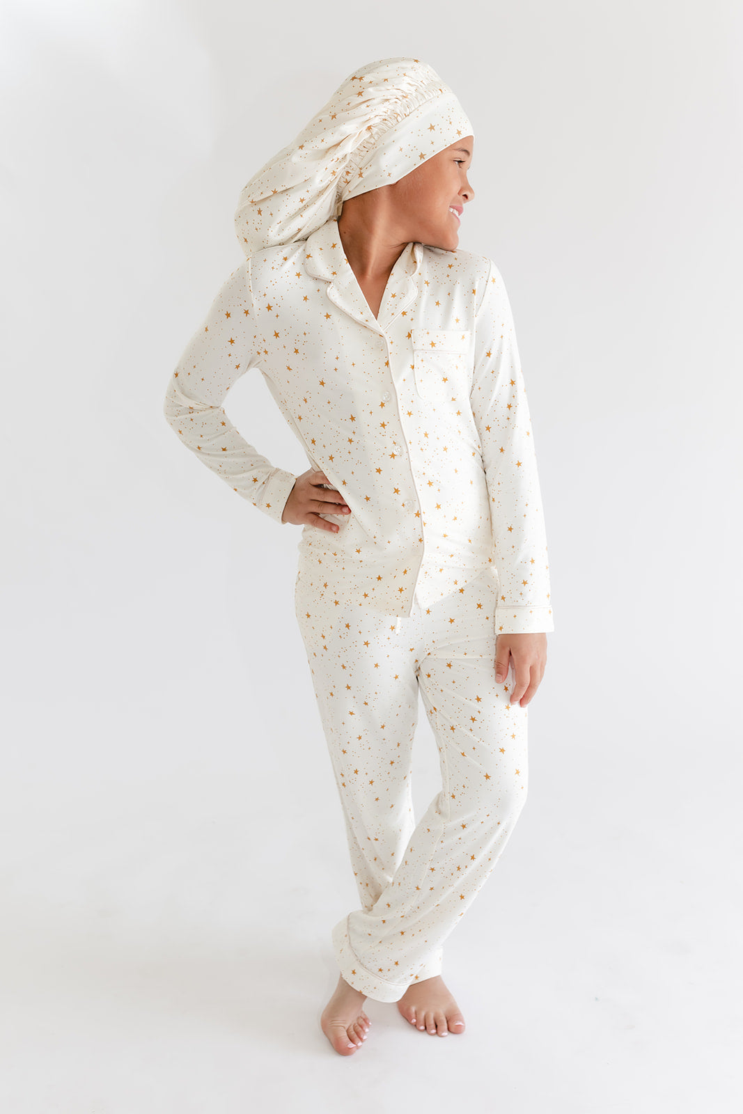 Kids Satin Bonnet in Stars