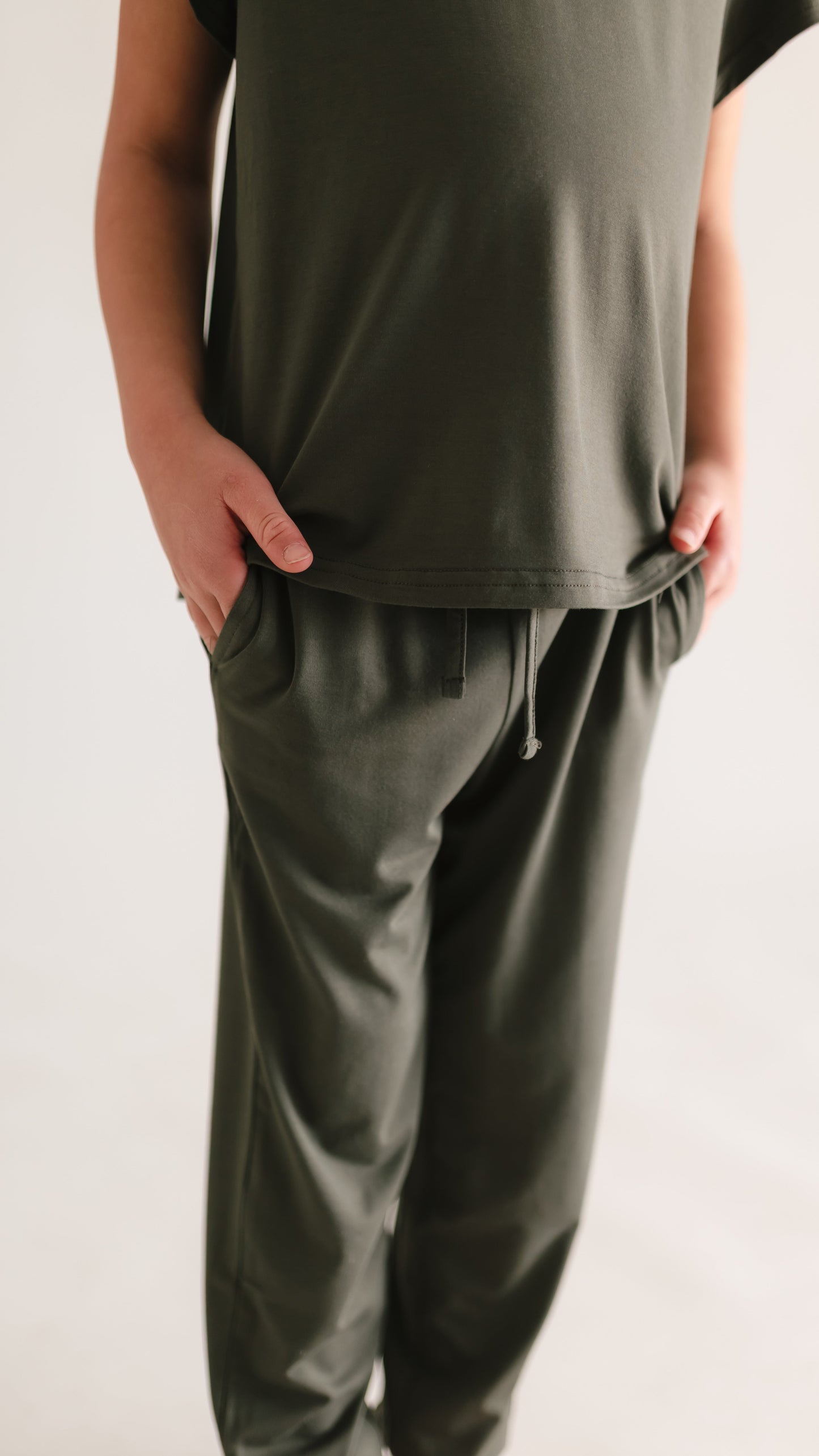 Youth Jogger Set In Emerald Green