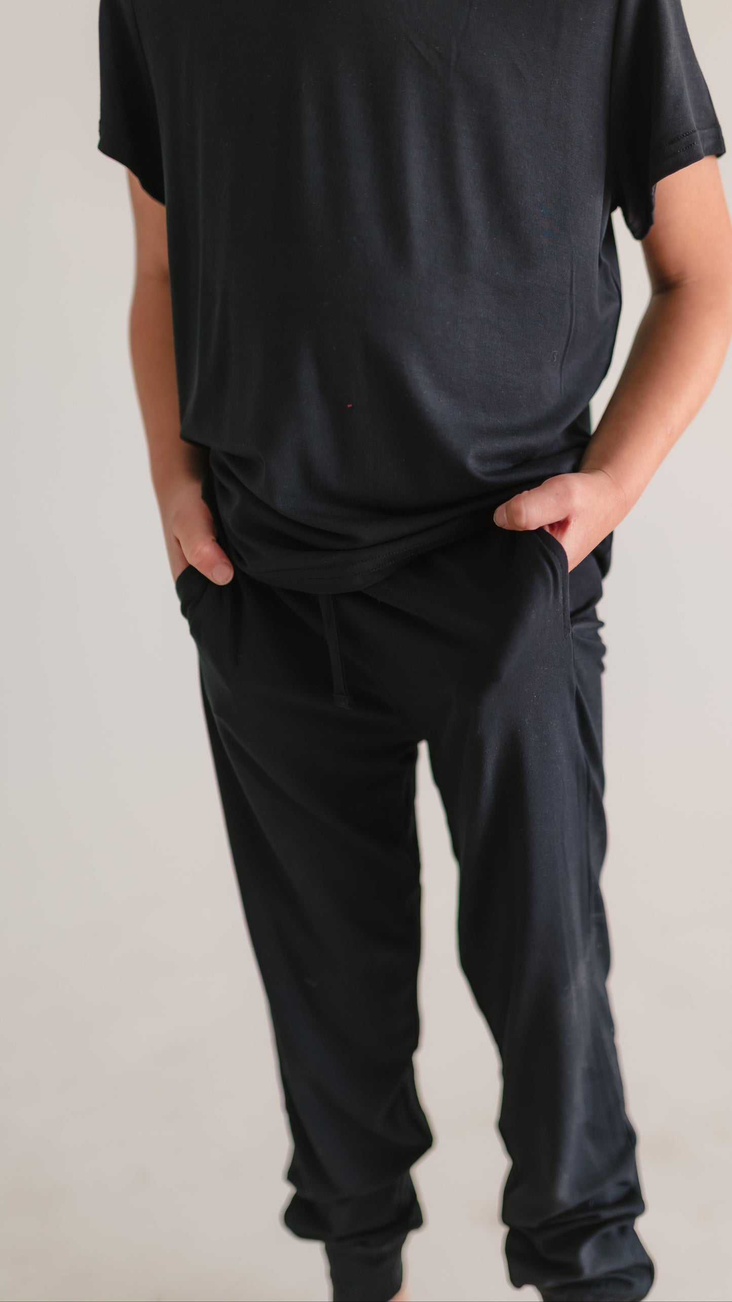 Youth Jogger Set In Solid Black *