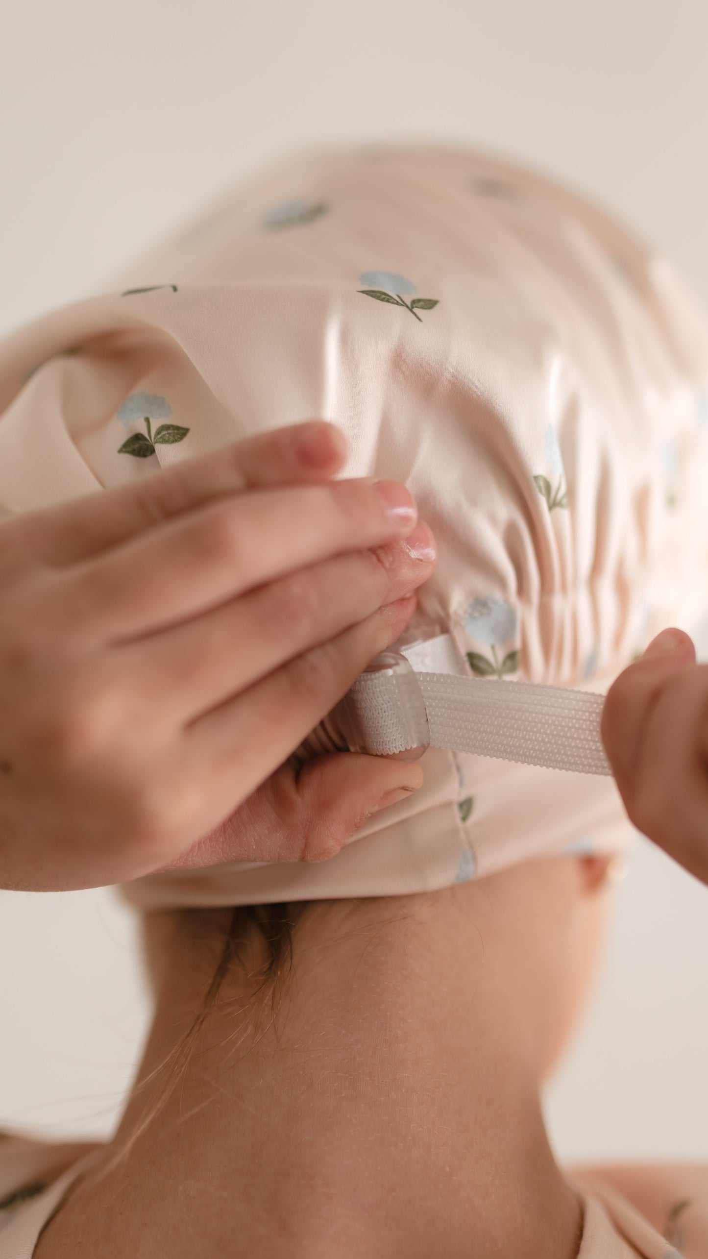 Adult Satin Bonnet in Hydrangea Dream