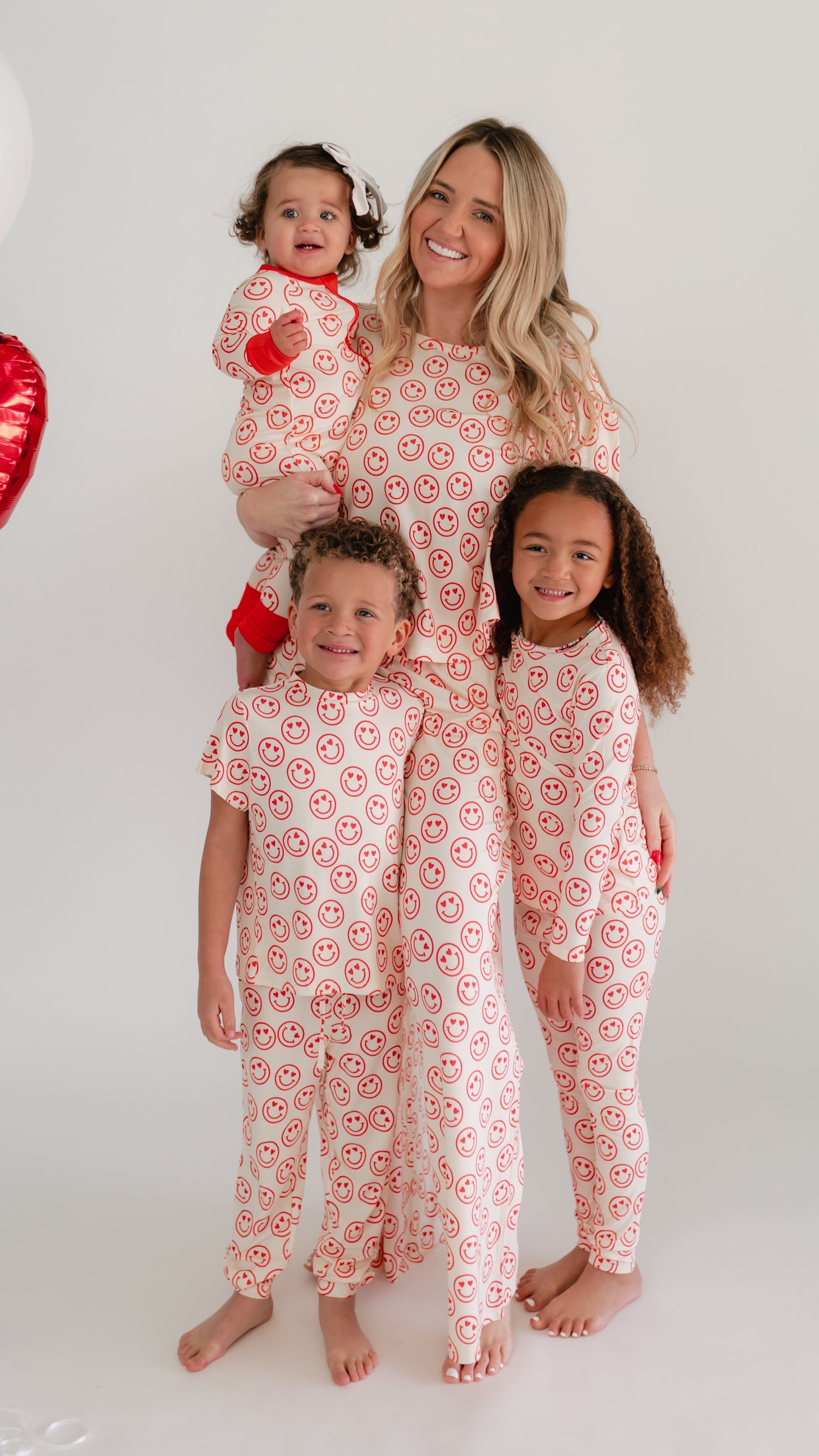 Youth Pajama Set in Heart Smileys