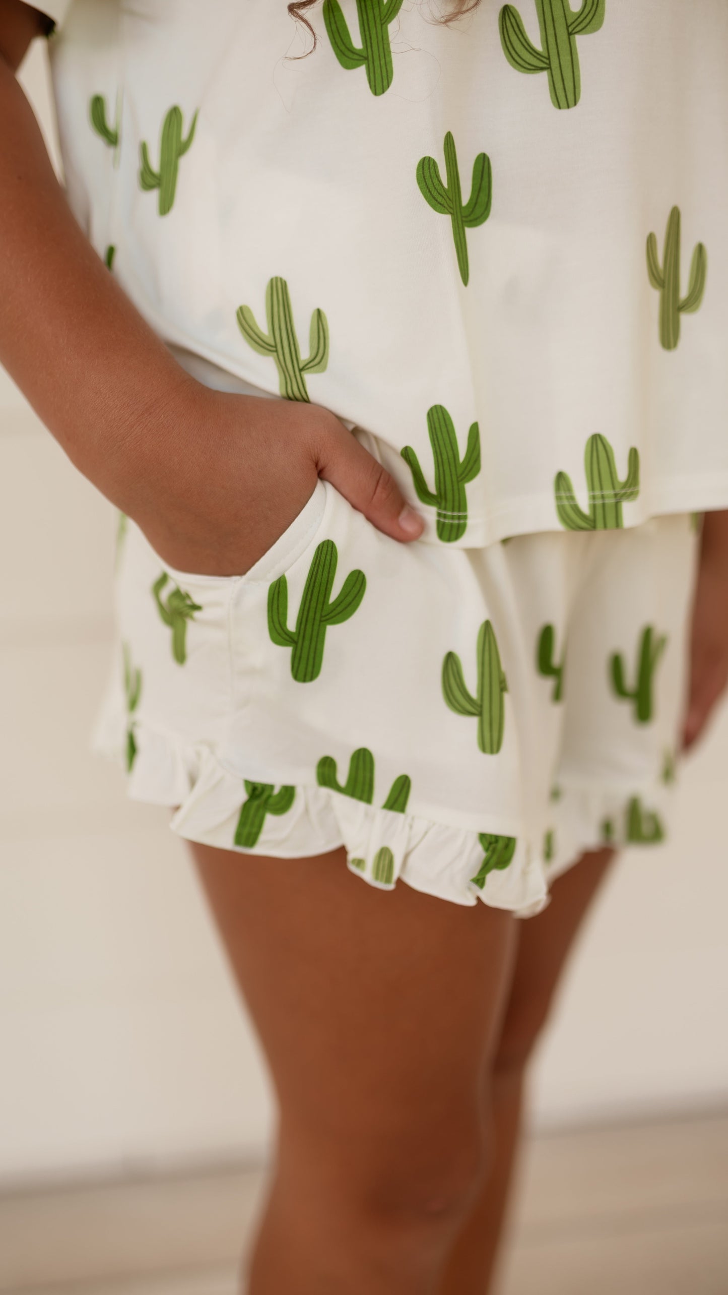 Girl's Ruffle Set in Cactus