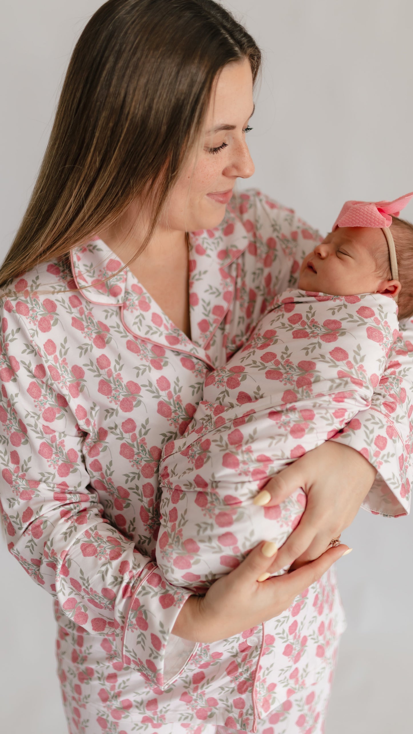 Women's Button Up Set In Pink Floral