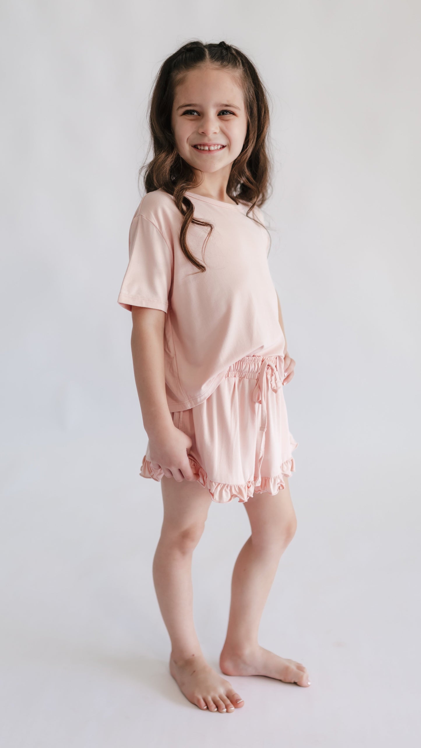 Girls Ruffle Set in Blush