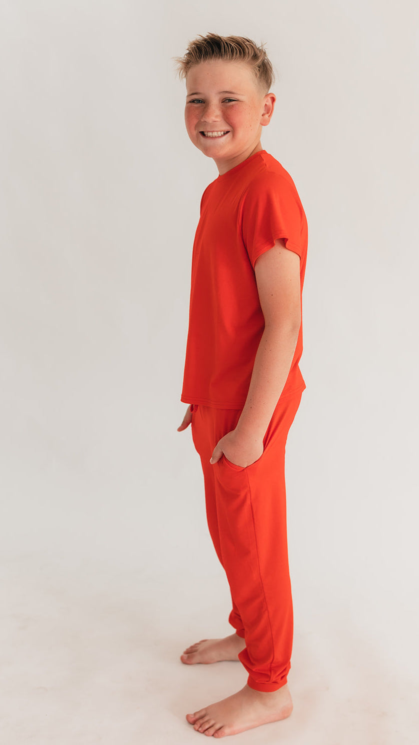 Youth Jogger Set In Red