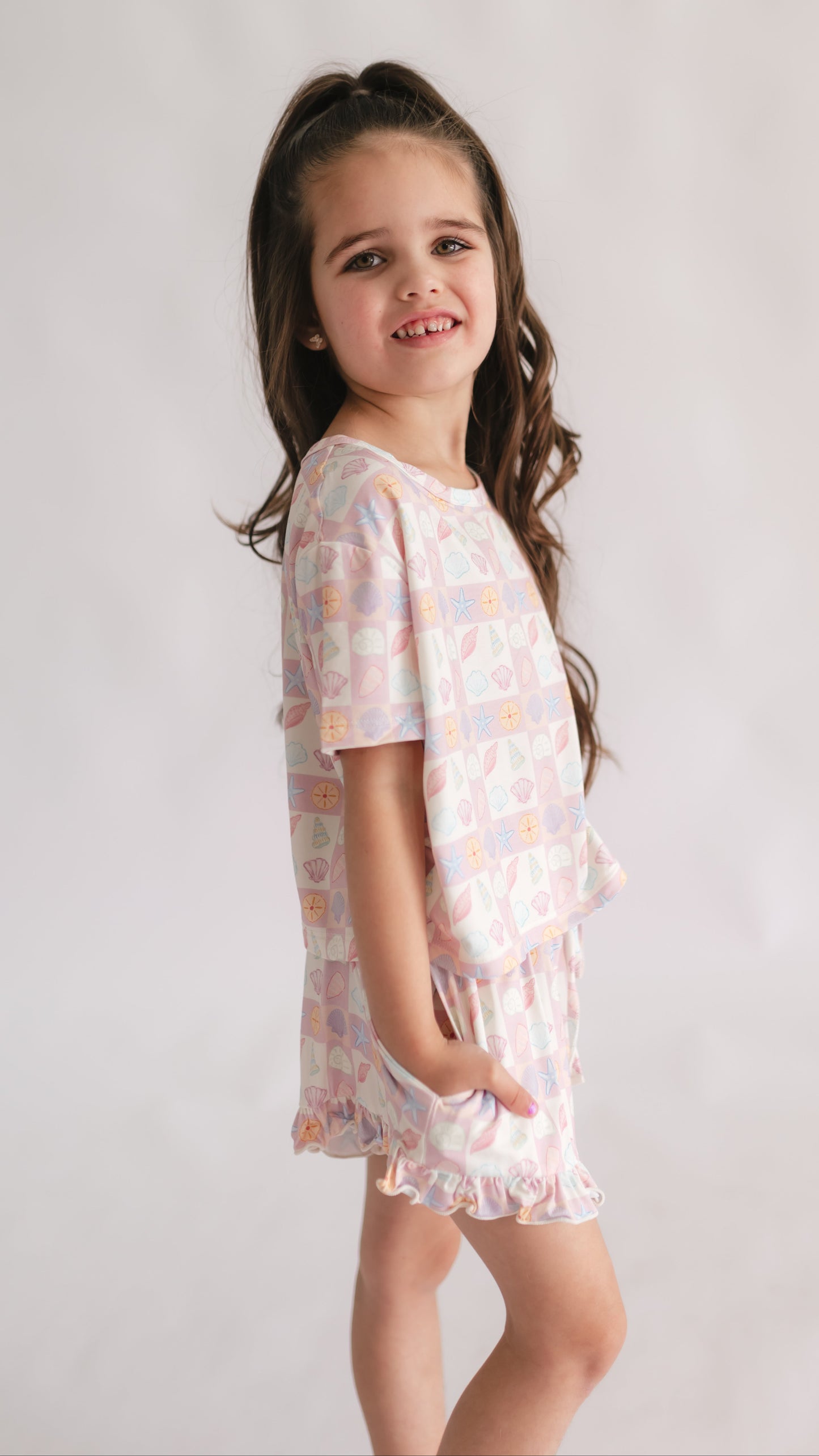 Girls Ruffle Set in Sea Shells
