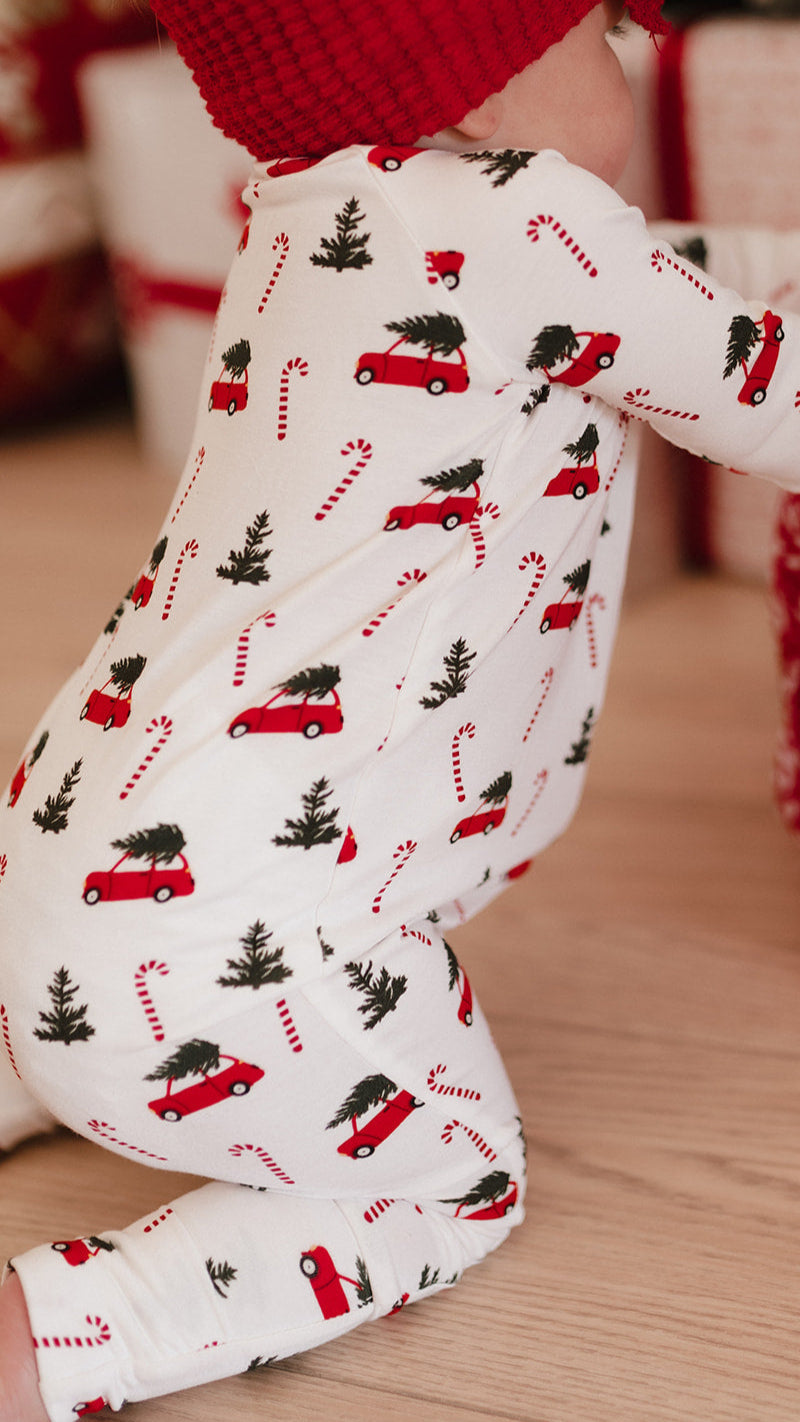 Infant Romper in Candy Cane Lane