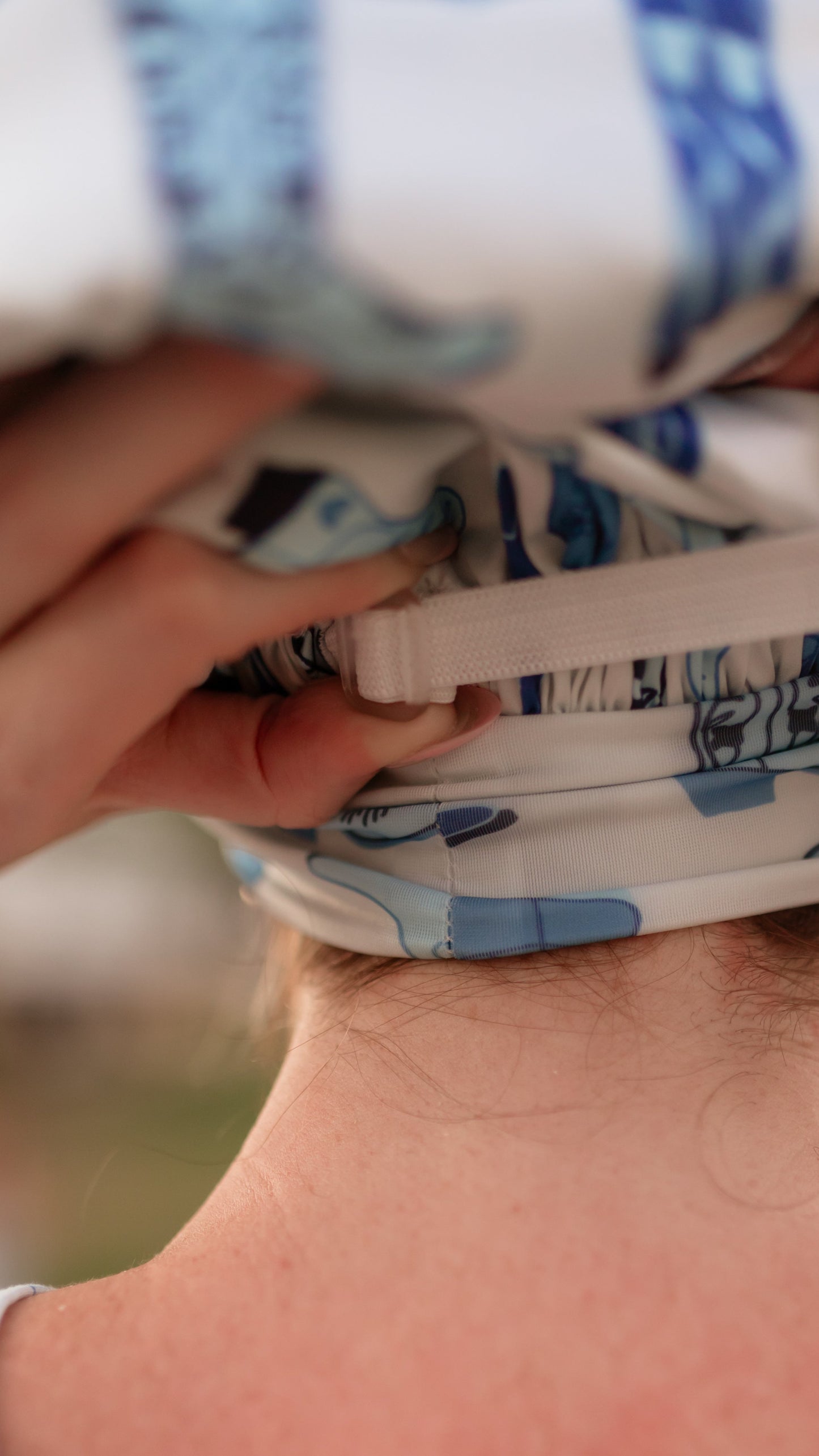 Adult Satin Bonnet in Blue Boots