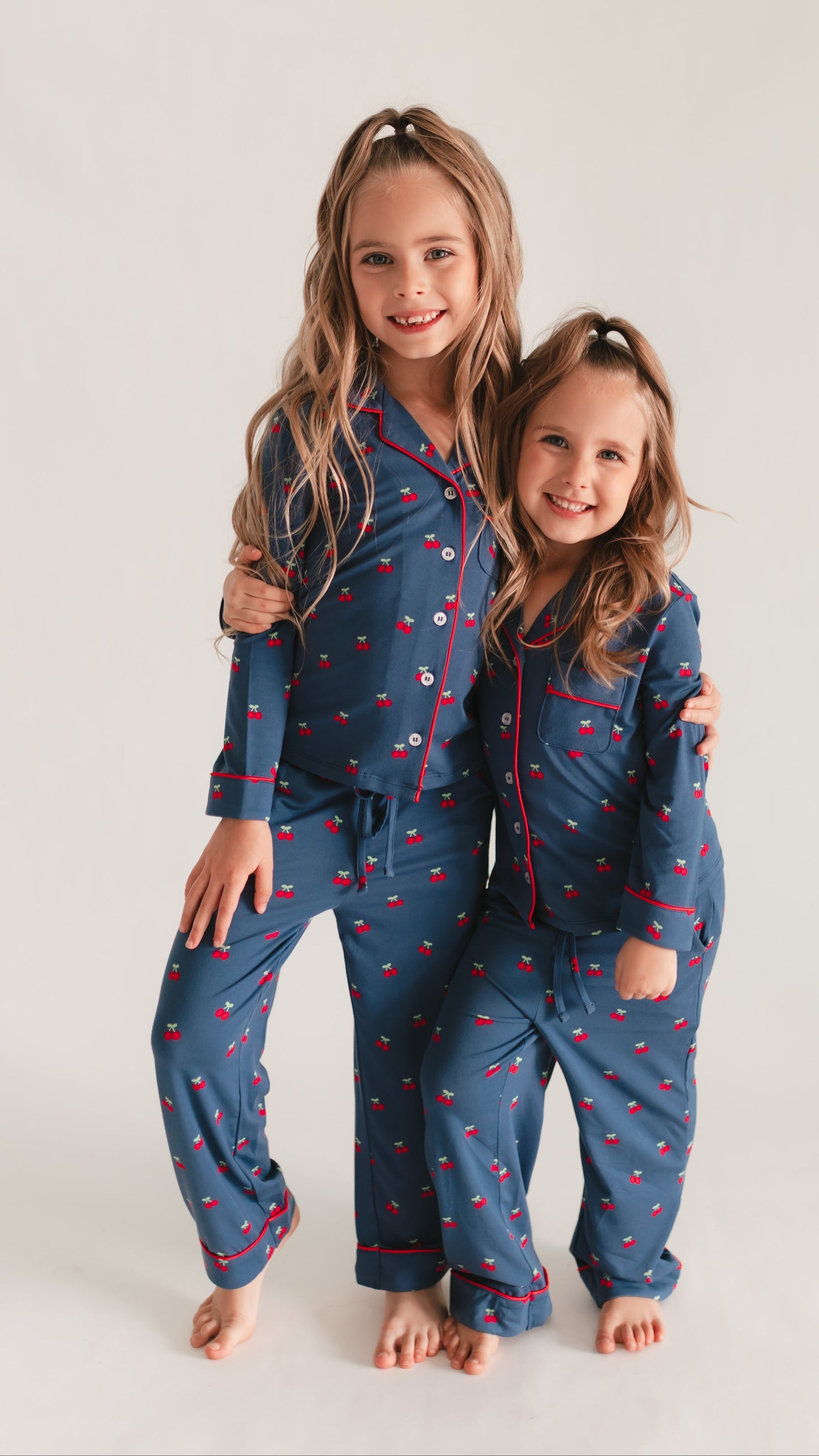 Girl's Button Up Set in Cherries