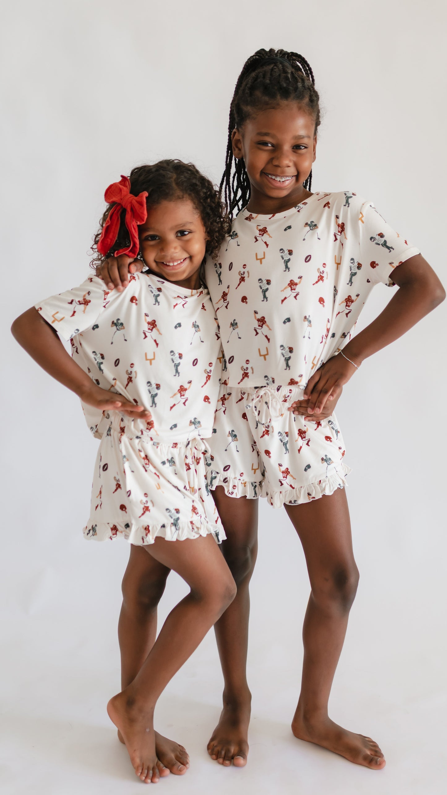 Girl's Ruffle Set in Football