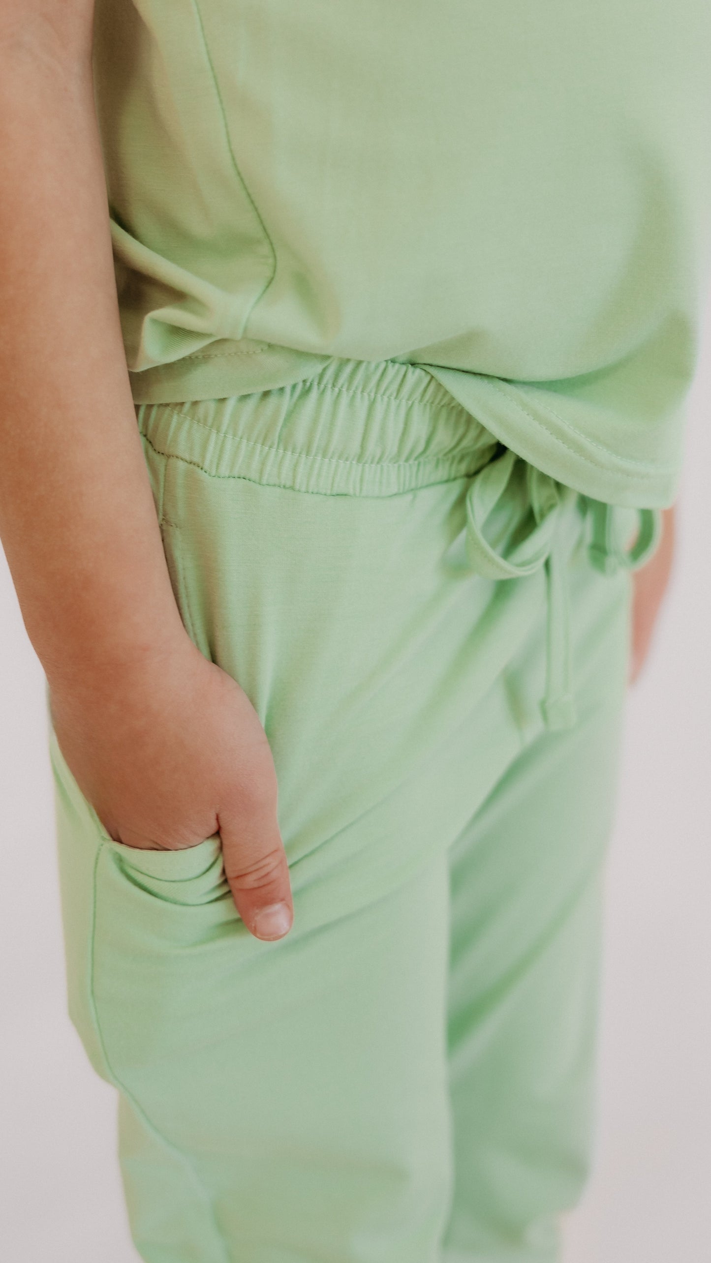 Youth Jogger Set In Sage Green