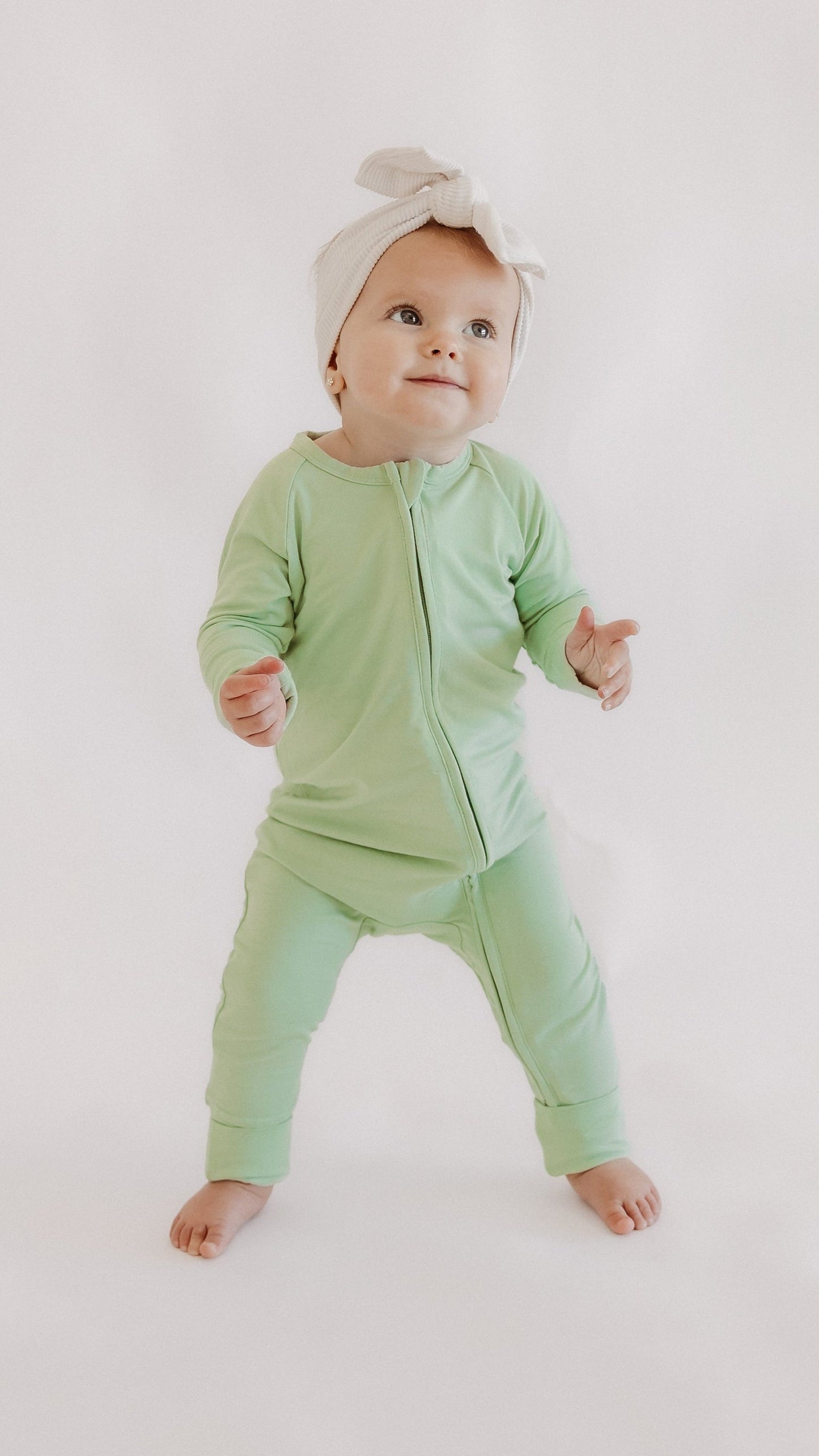 Infant Romper in Sage Green