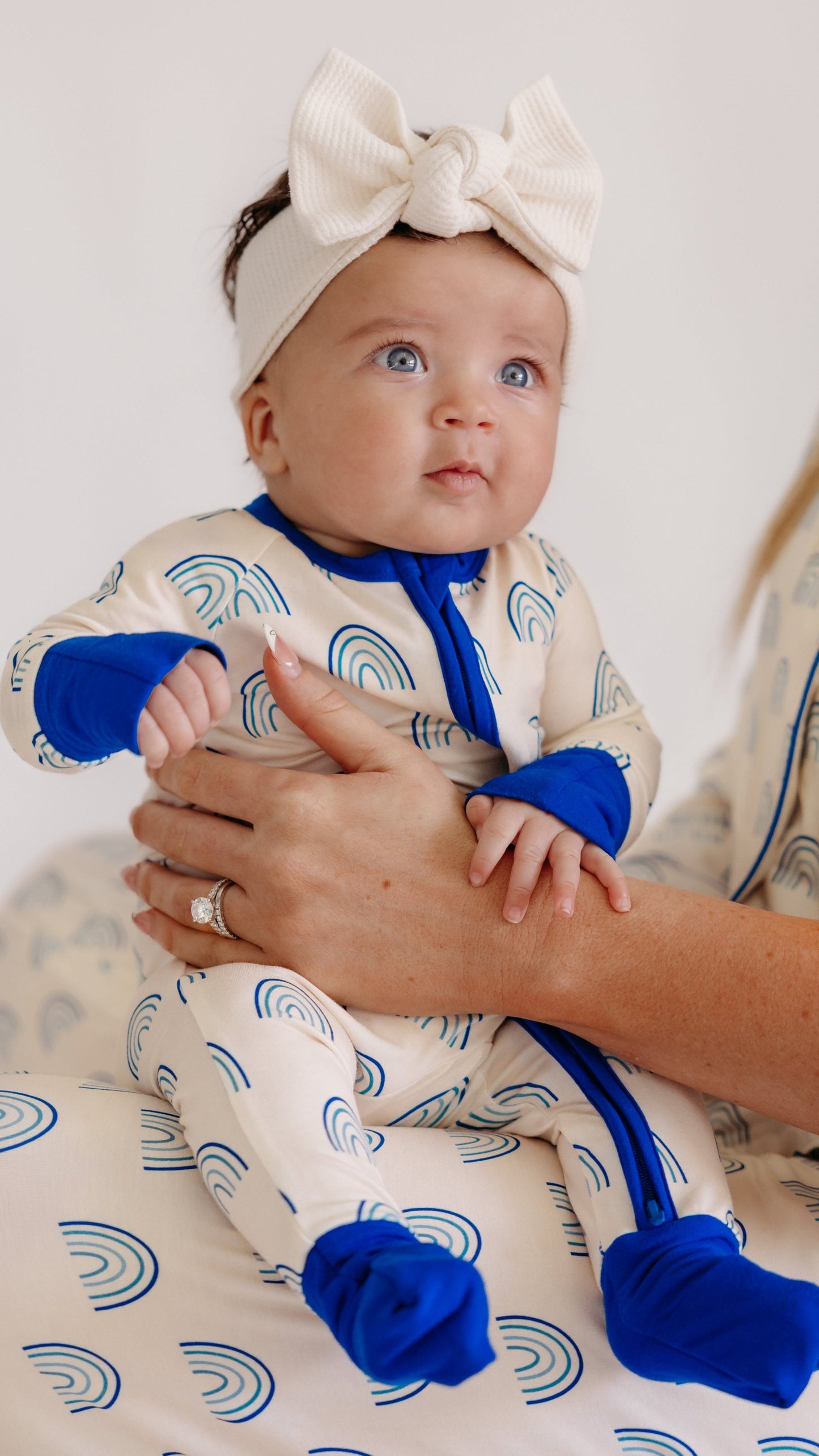 Infant Romper in Blue Rainbows