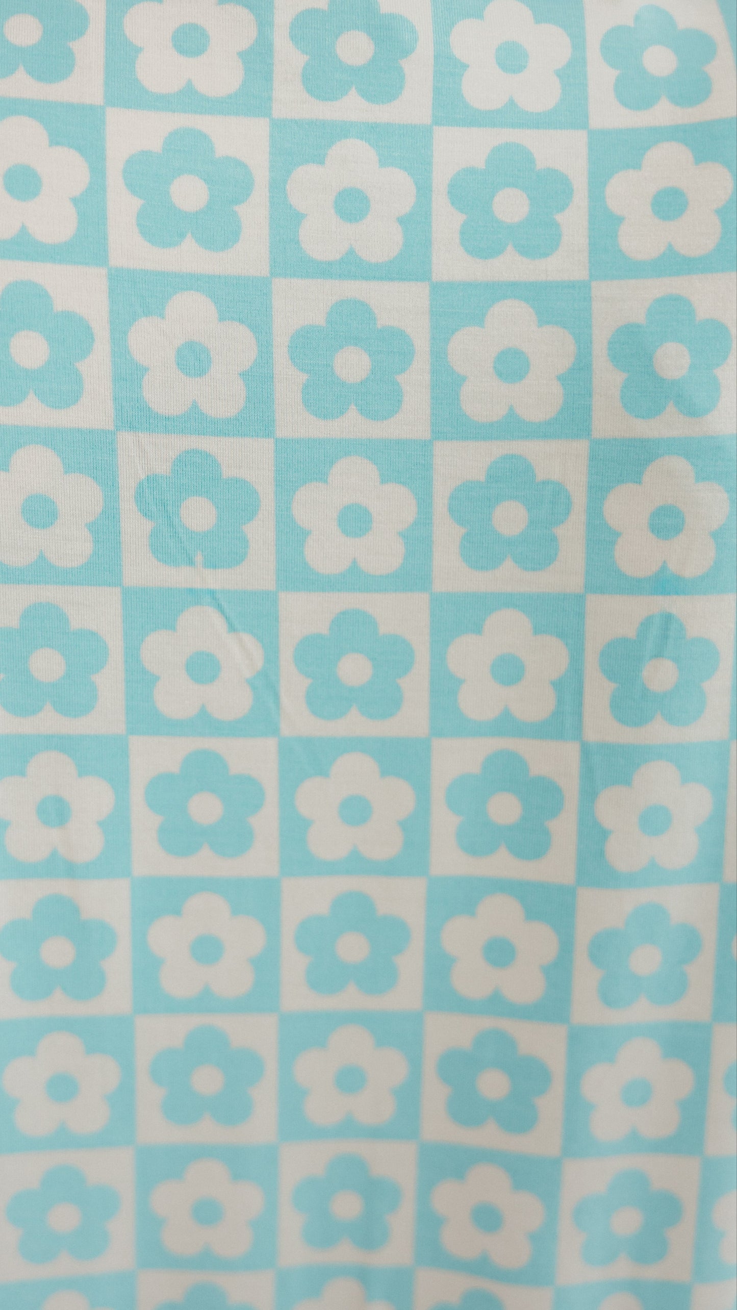 Women's Ruffle Short Set in Blue Floral Checkered