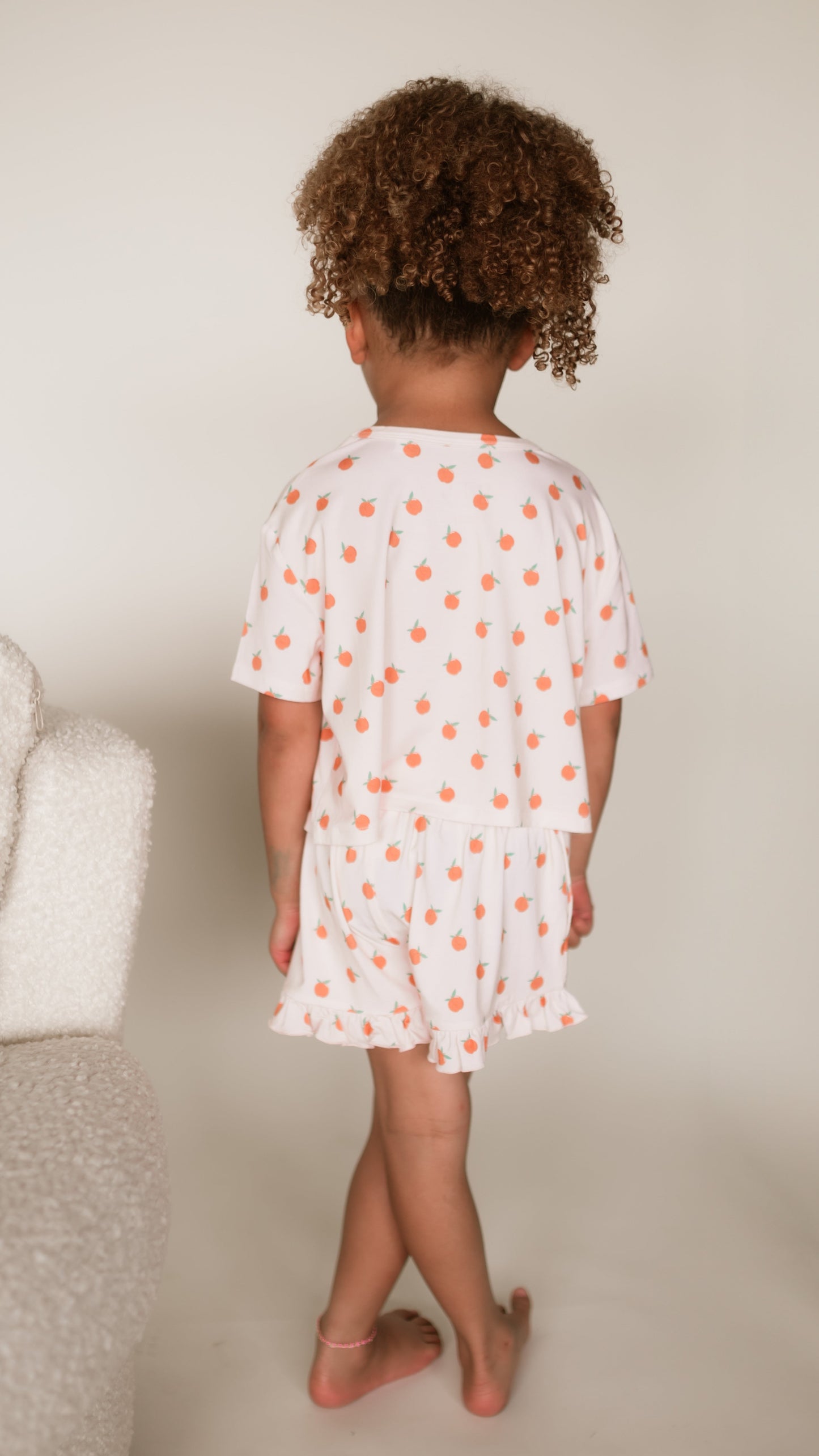 Girls Ruffle Set in Peaches