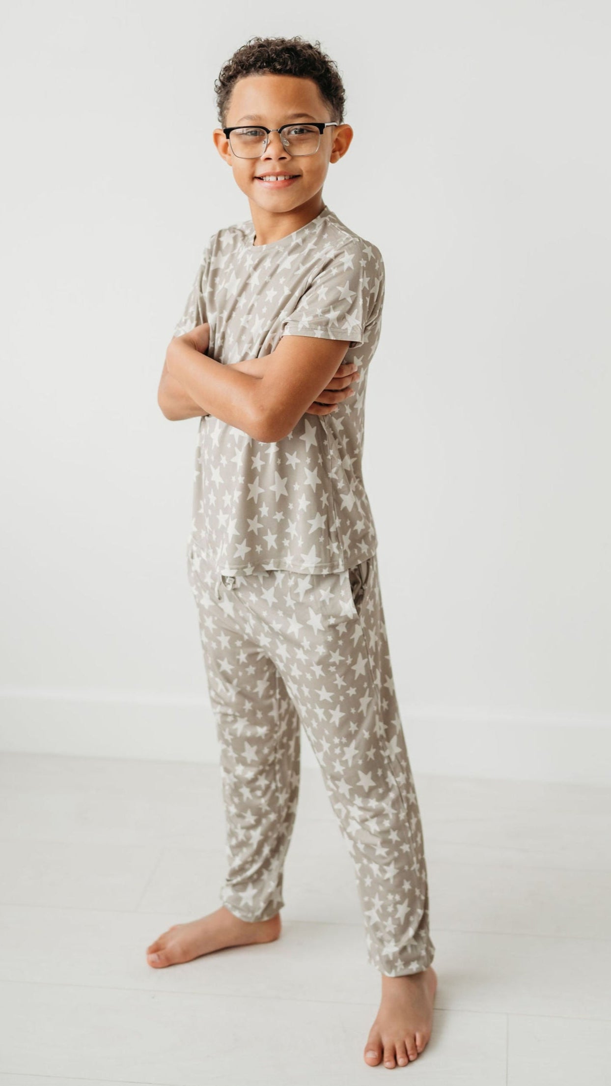 Youth Jogger Set In Green Stars