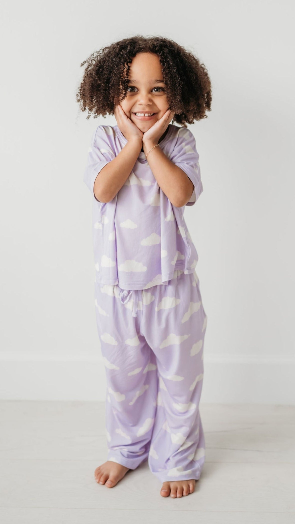 Girls T-shirt Set in Lavender Skies