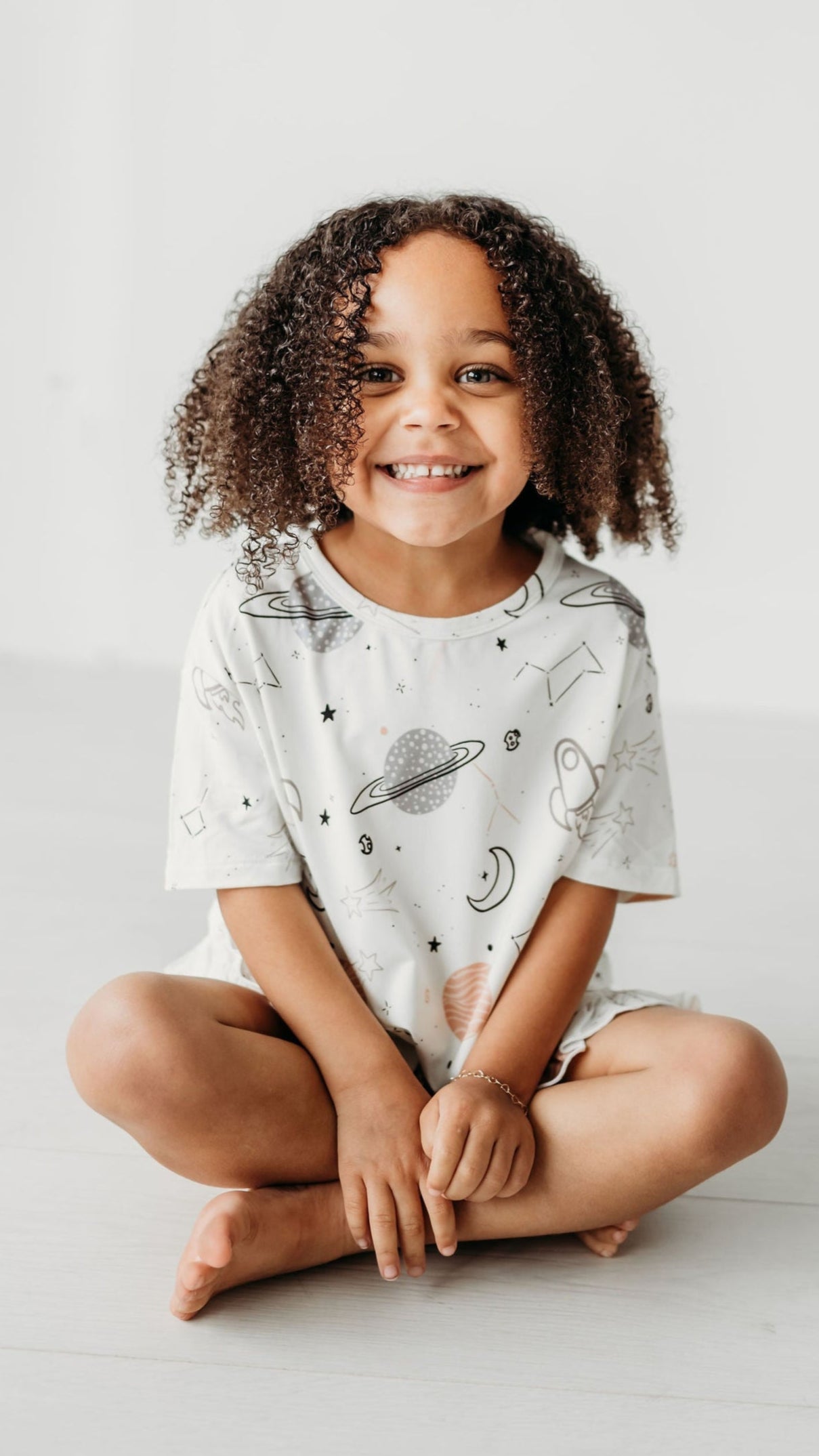 Girls Ruffle Short Set in Galaxy