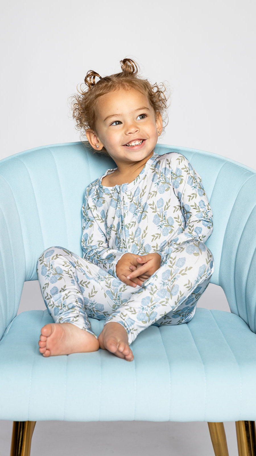 Infant Romper in Blue Floral