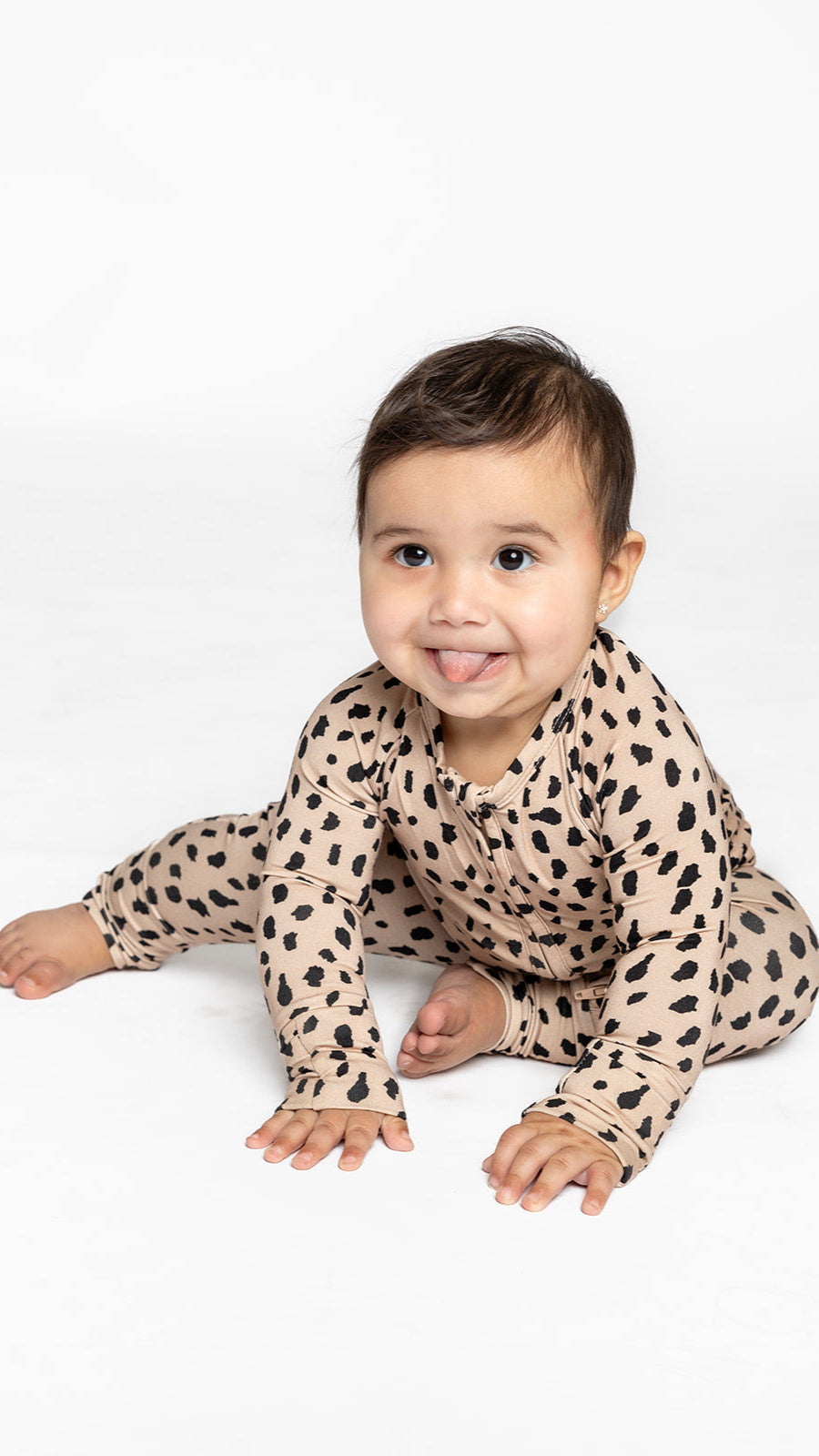 Infant Romper in Brown Cheetah
