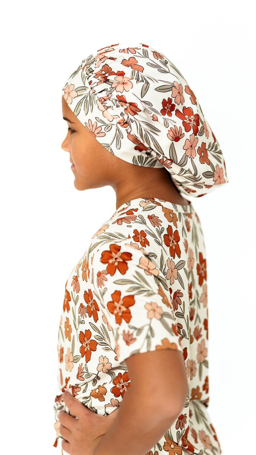 Kids Satin Bonnet in Wildflowers