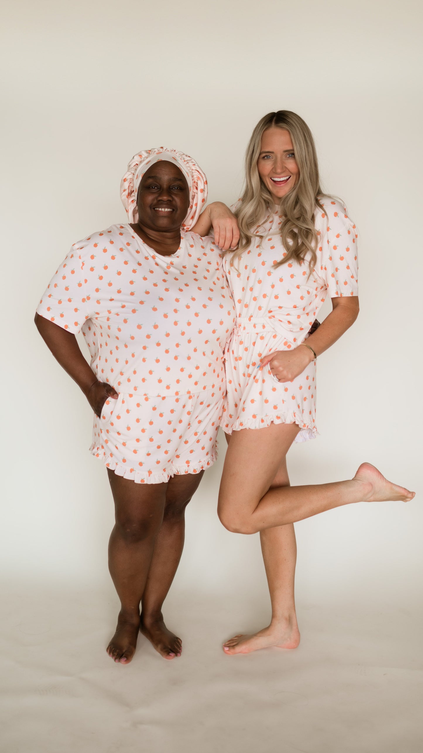 Women's Ruffle Short Set in Peaches