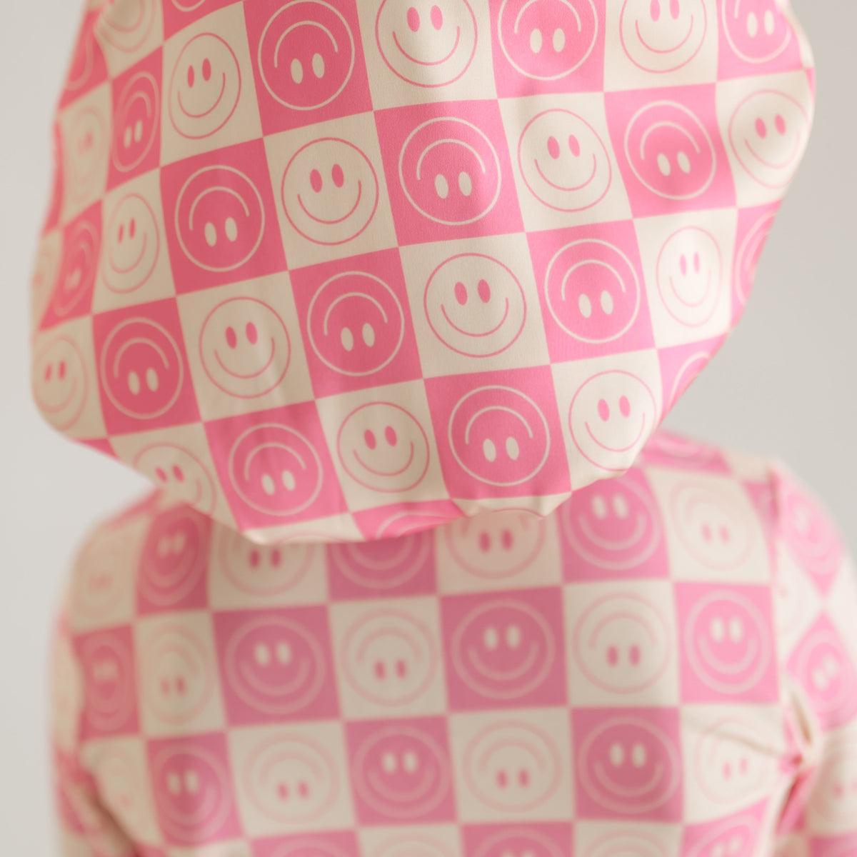 Kid's Satin Bonnet in Checkered Smileys – Silks