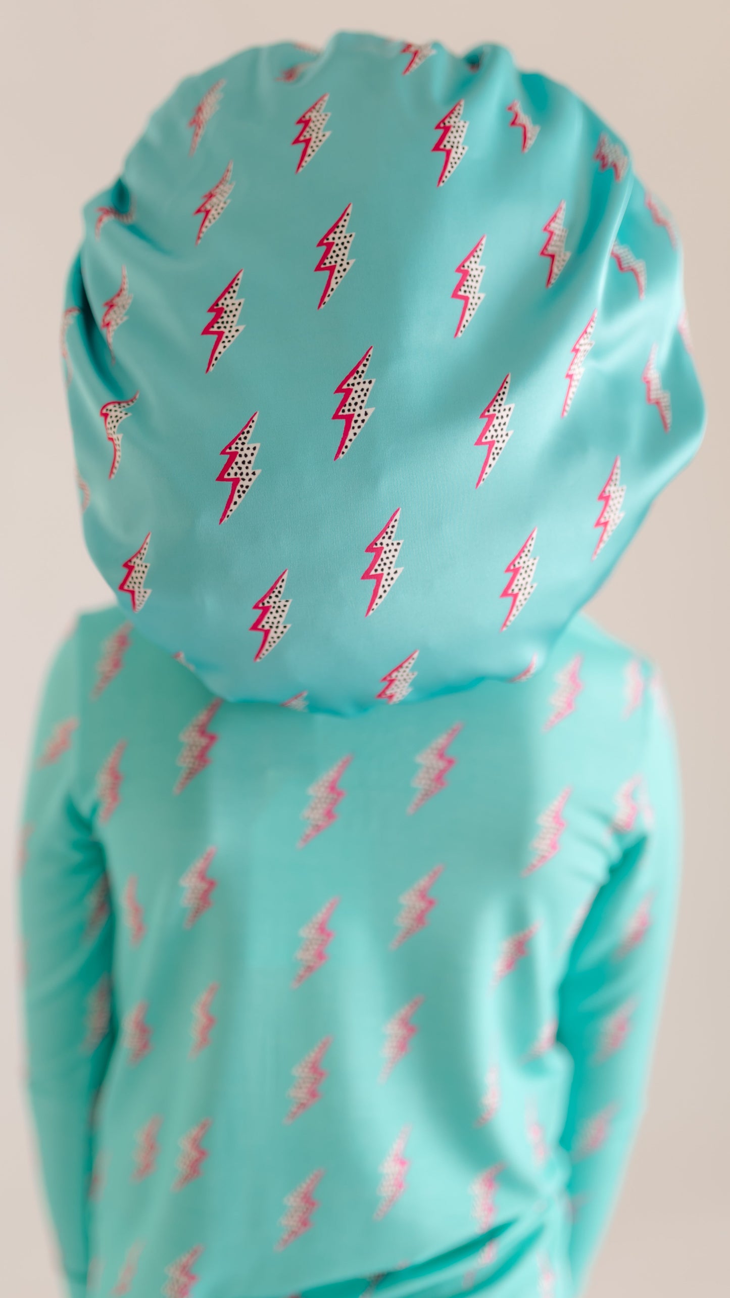 Kid's Satin Bonnet in Neon Bolts