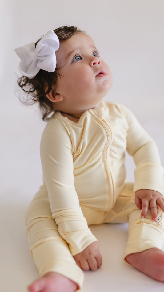 Infant Romper in Butter Yellow