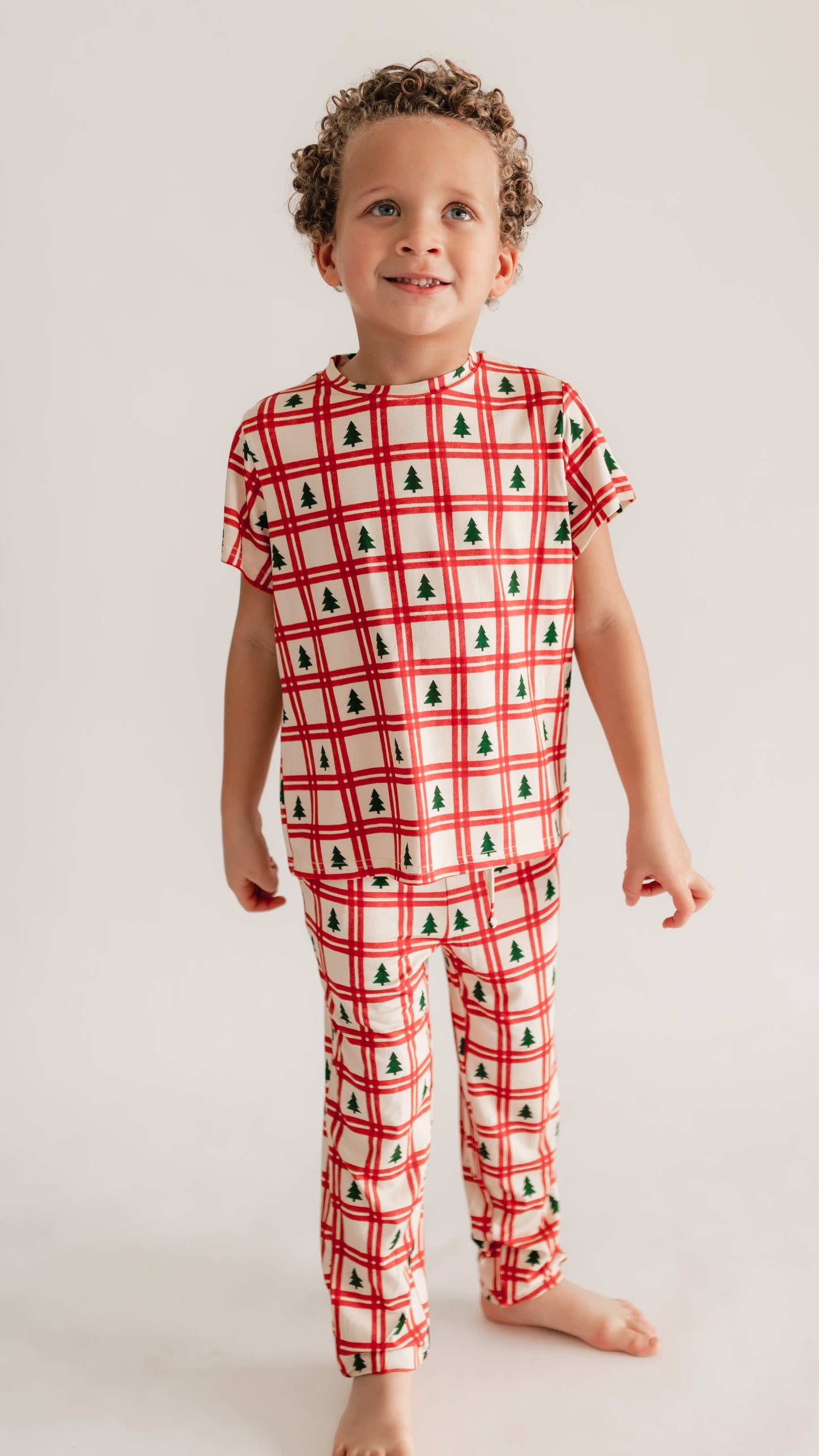 Youth Jogger Set In Christmas Plaid