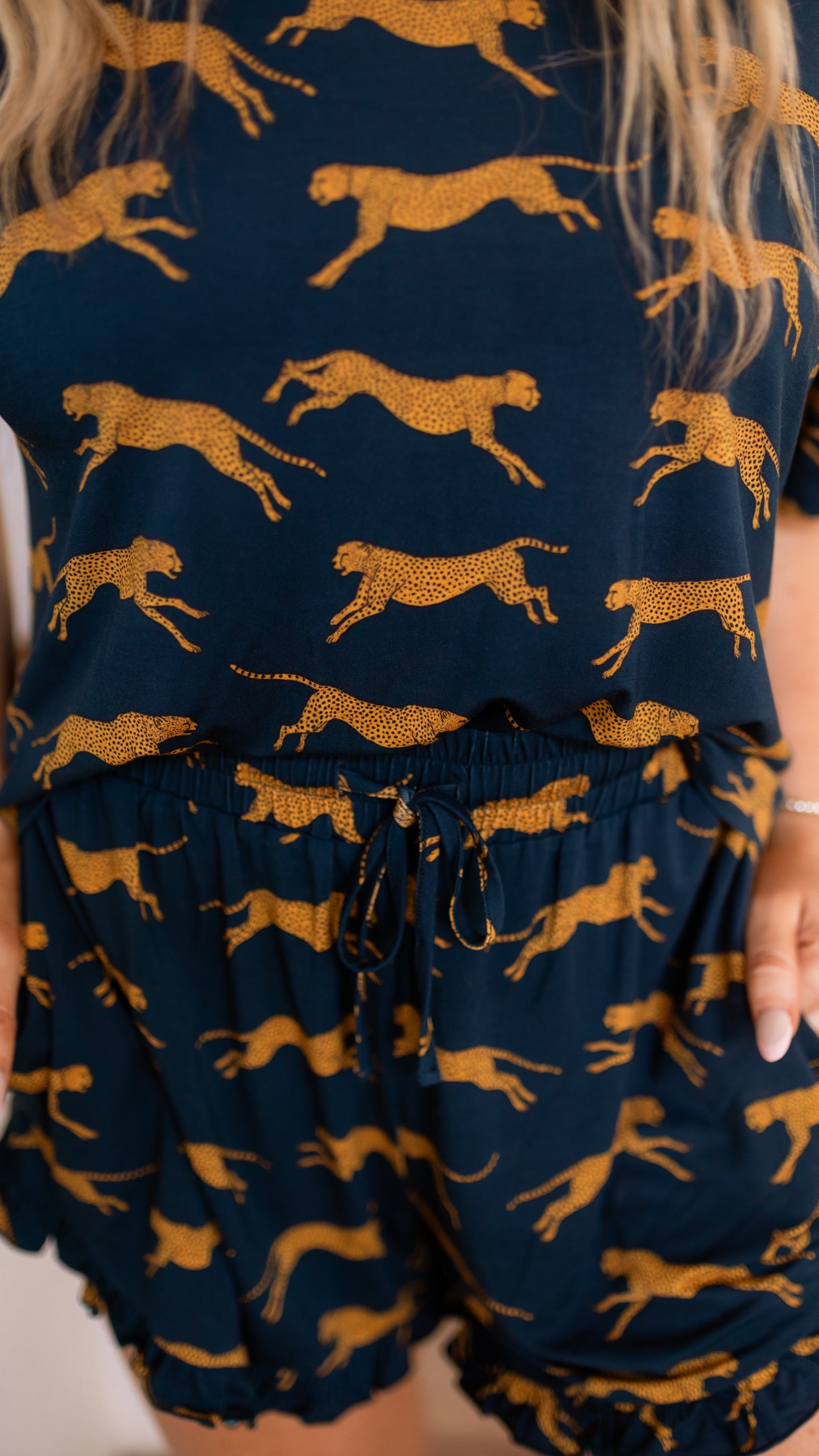 Women’s Ruffle Short Set in Leopards