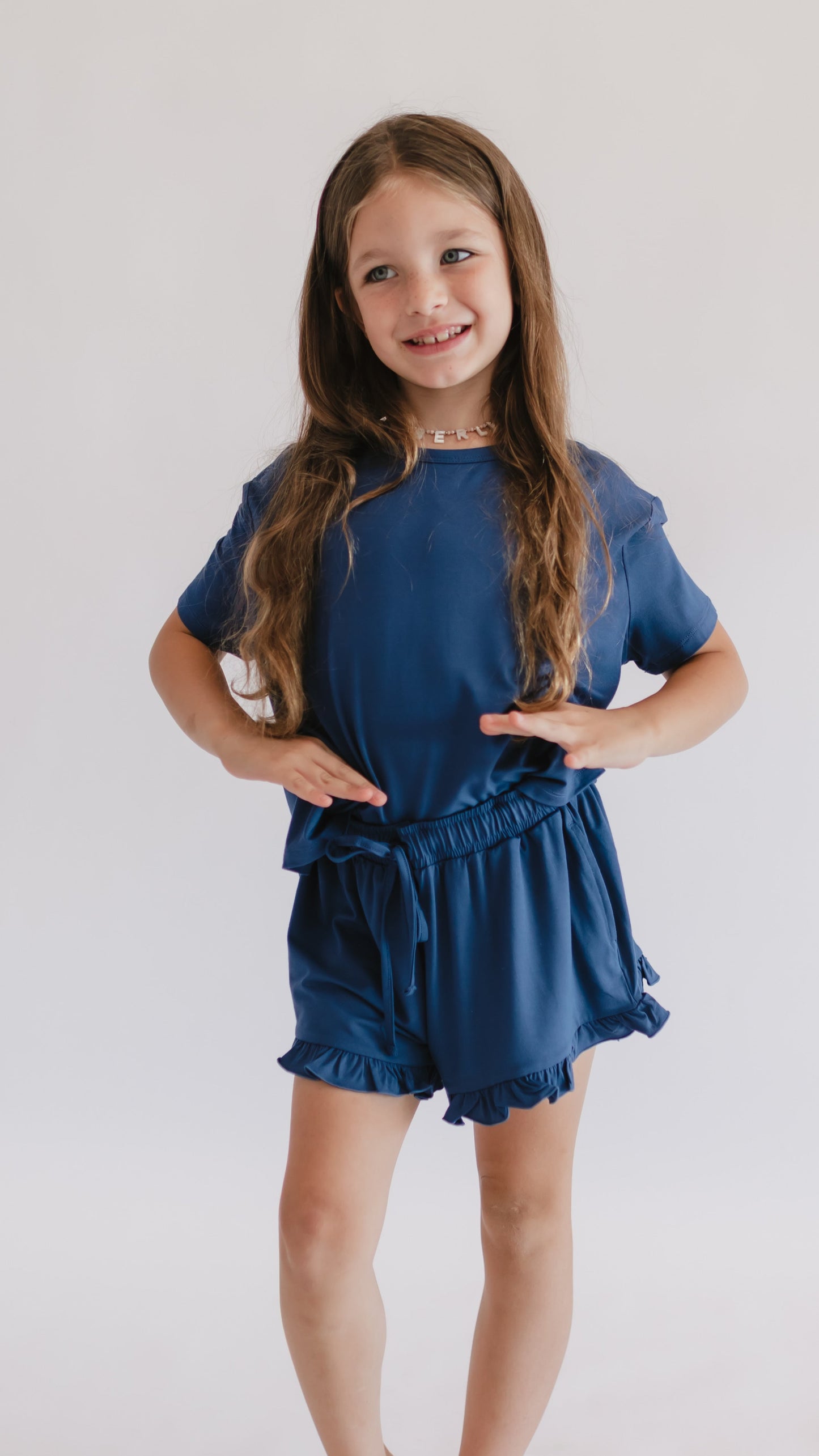 Girl's Ruffle Set in Insignia Blue