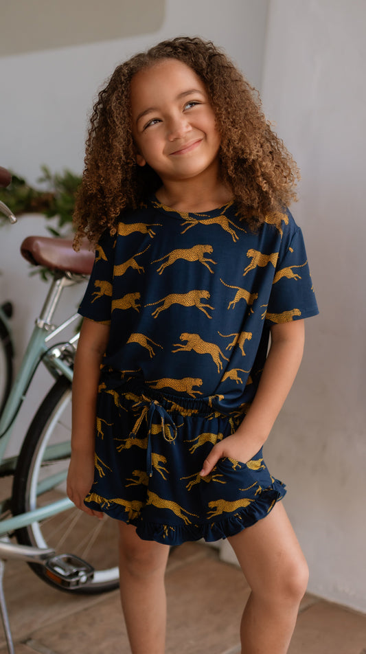 Girl's Ruffle Set in Leopards