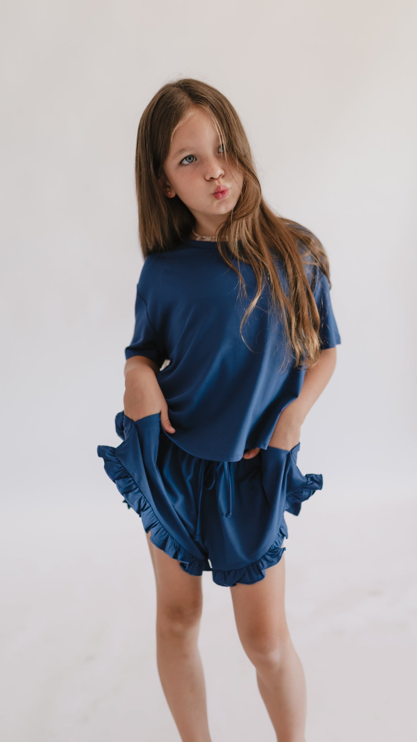 Girl's Ruffle Set in Insignia Blue