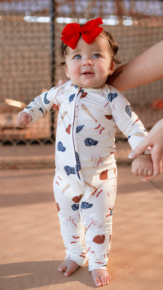 Infant Romper in Baseball