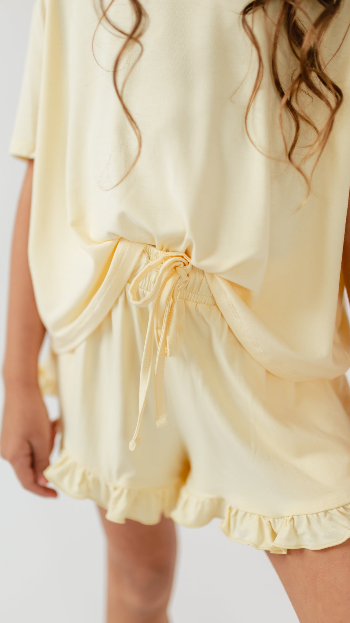 Girl's Ruffle Set in Butter Yellow