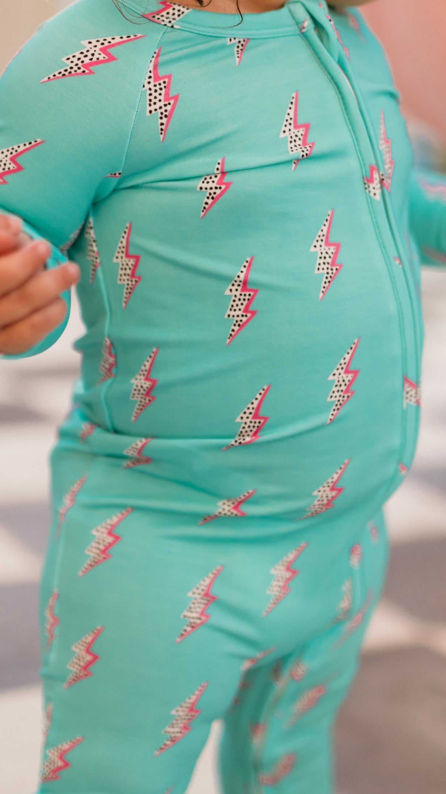 Infant Romper in Neon Bolts