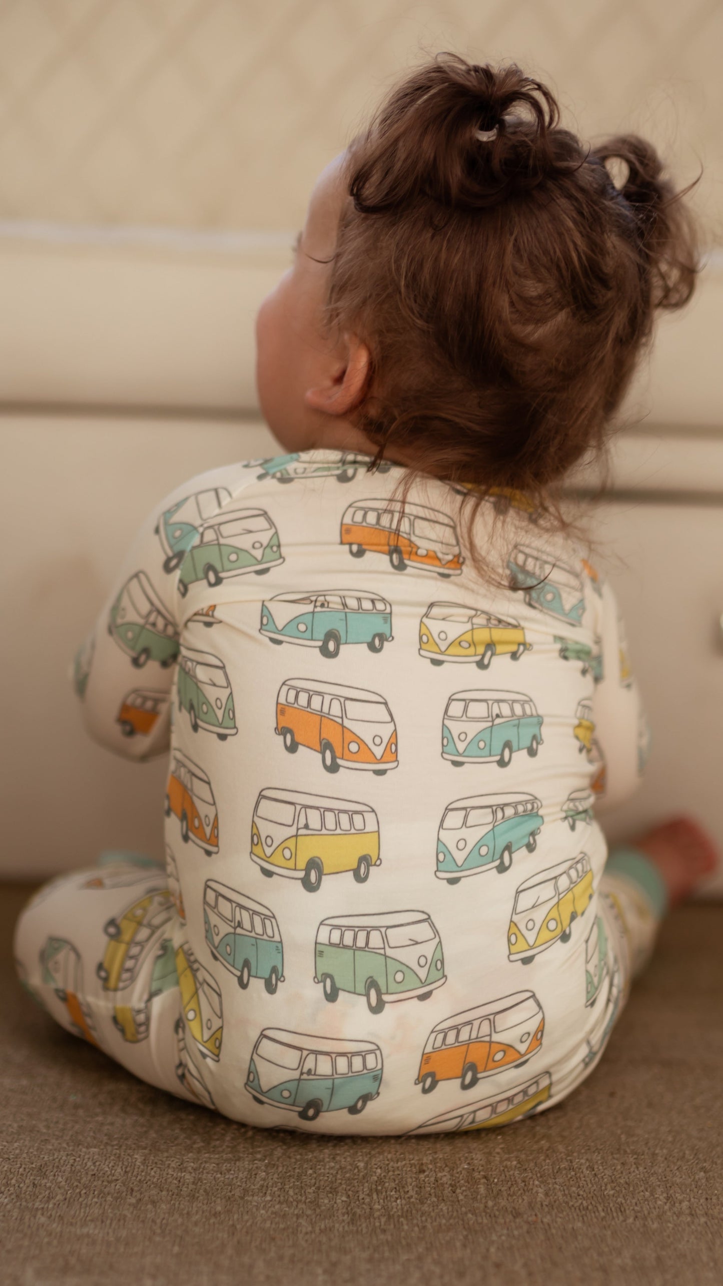 Infant Romper in Groovy Bus