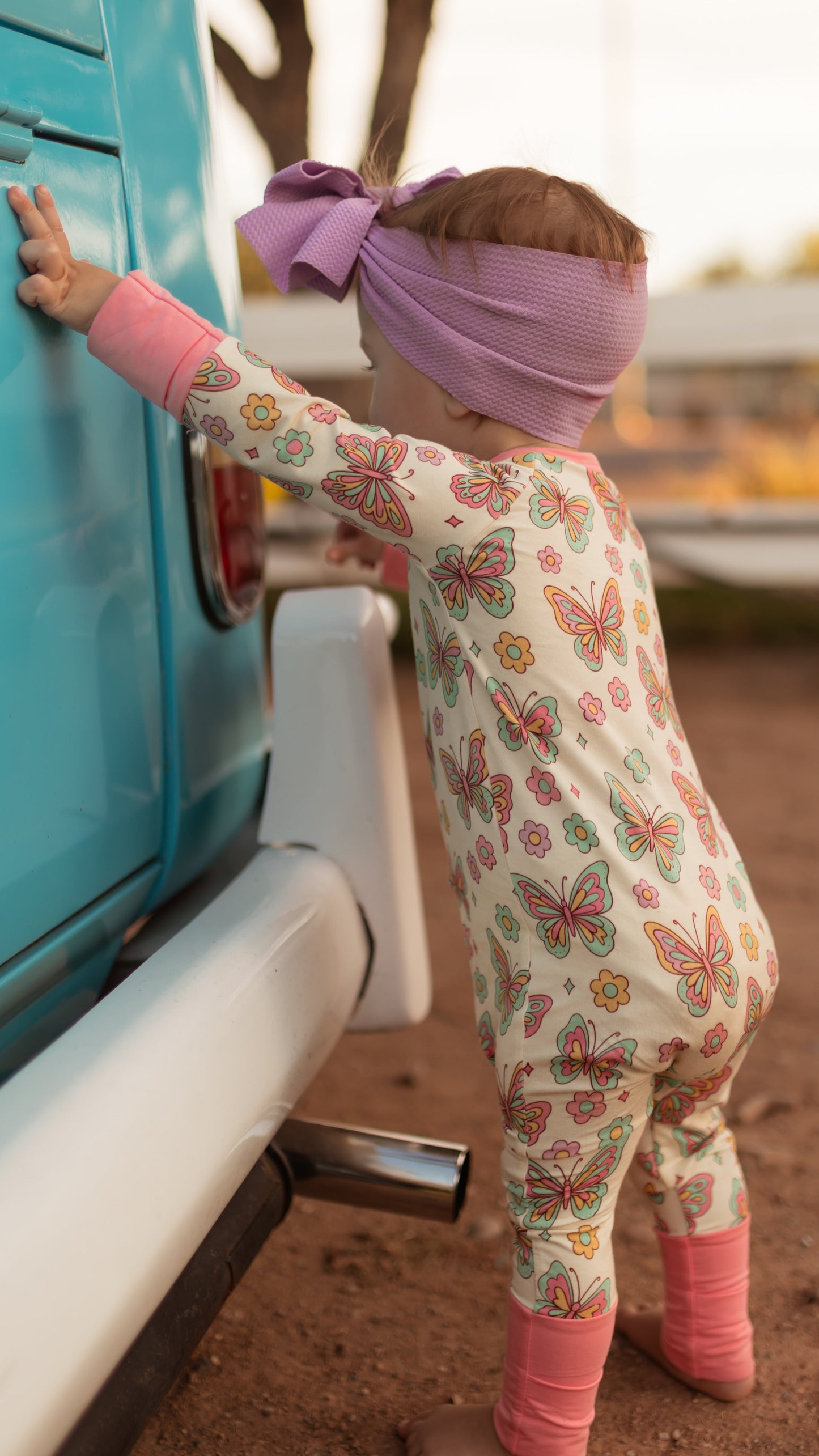 Infant Romper in Groovy Butterfly