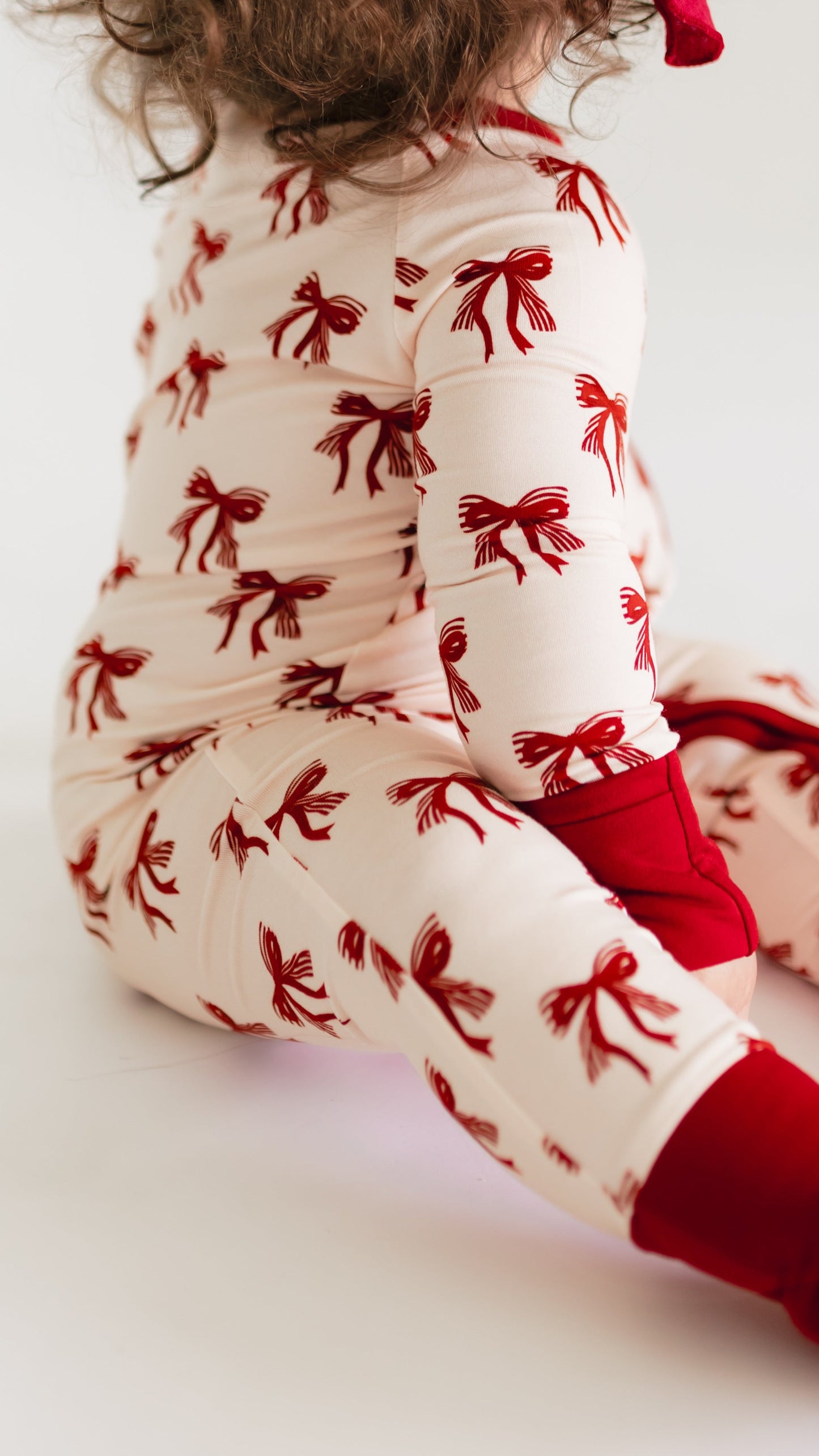 Infant Romper in Christmas Bows
