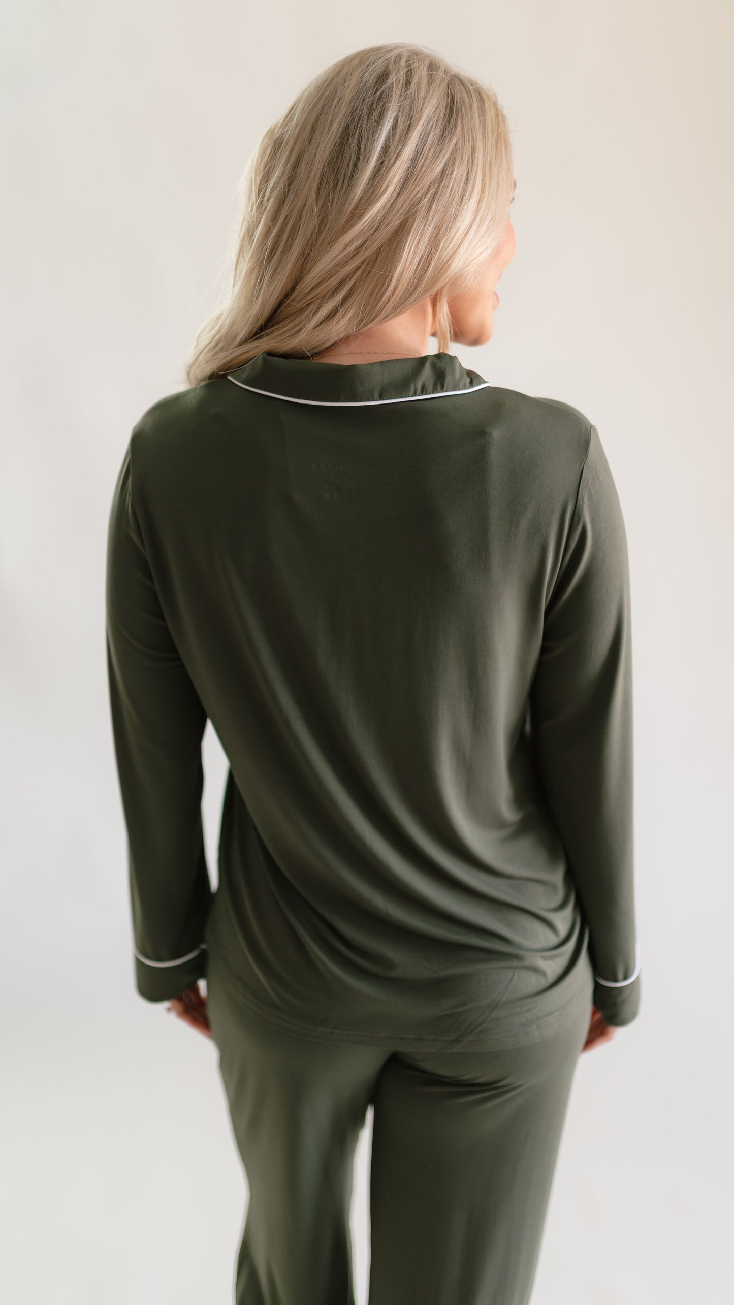 Women's Button Up Set In Olive