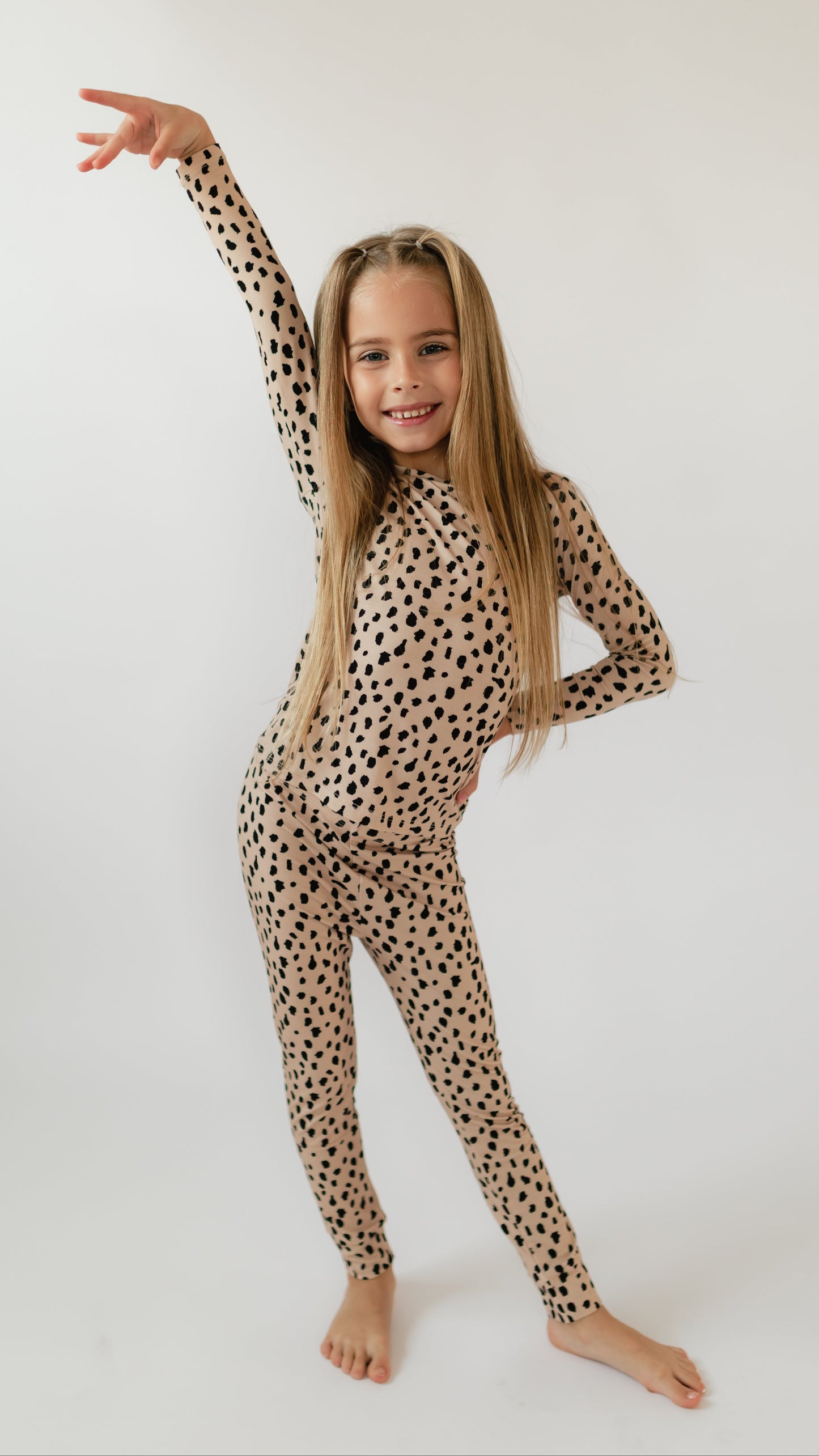 Youth Pajama Set in Brown Cheetah